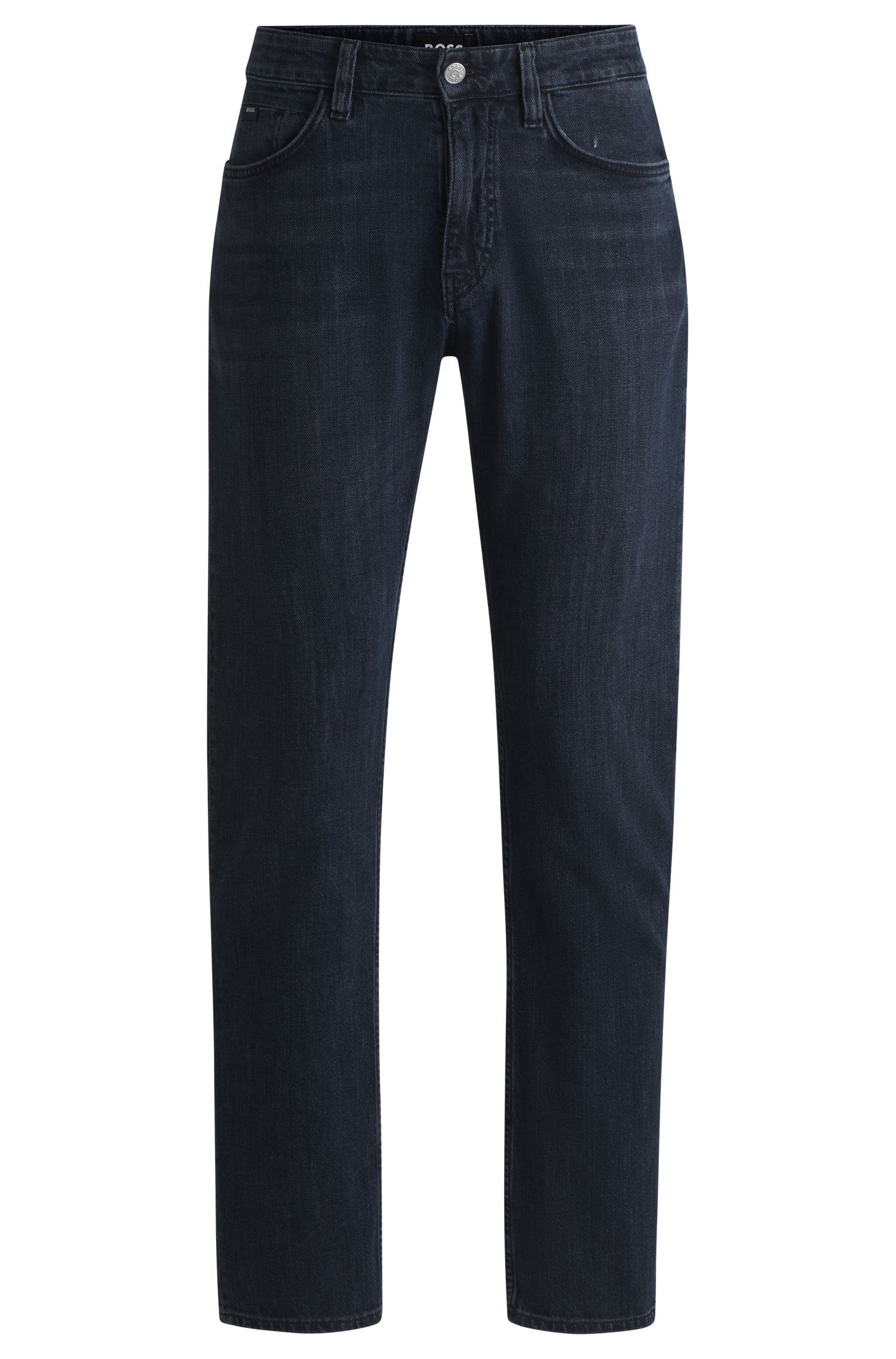 BOSS - Quần jeans Delaware slim-fit vải denim xanh đậm co giãn