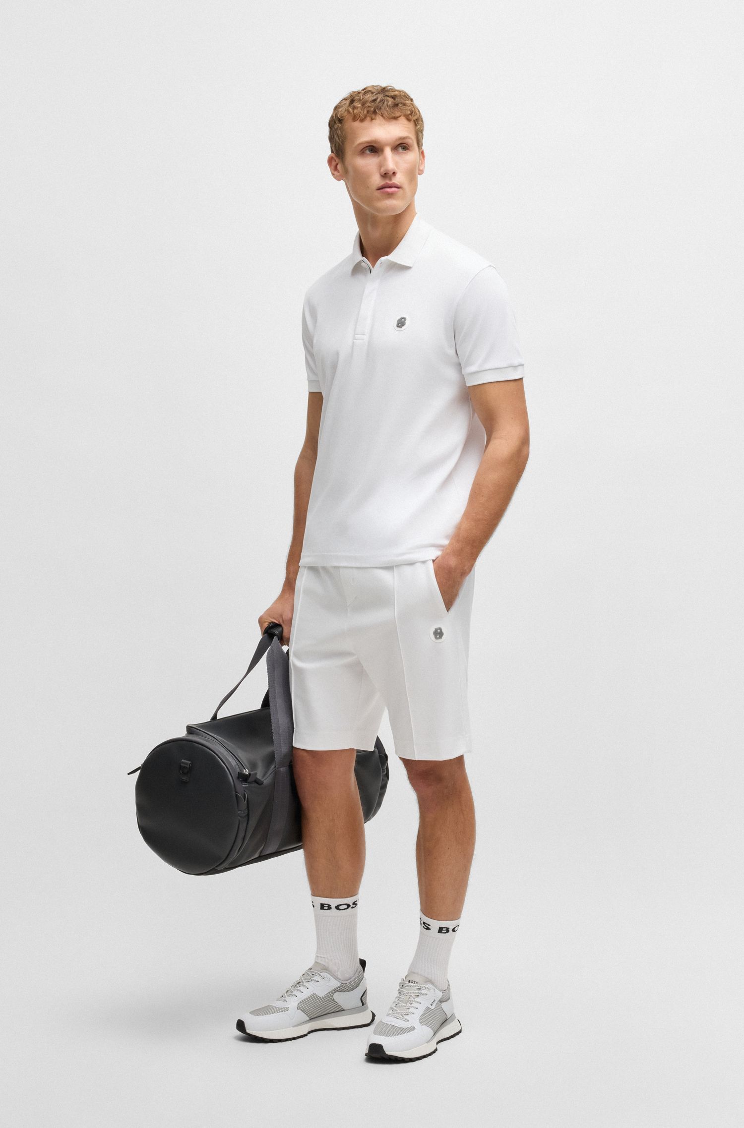 BOSS - Áo polo Paddy vải cotton làm mát