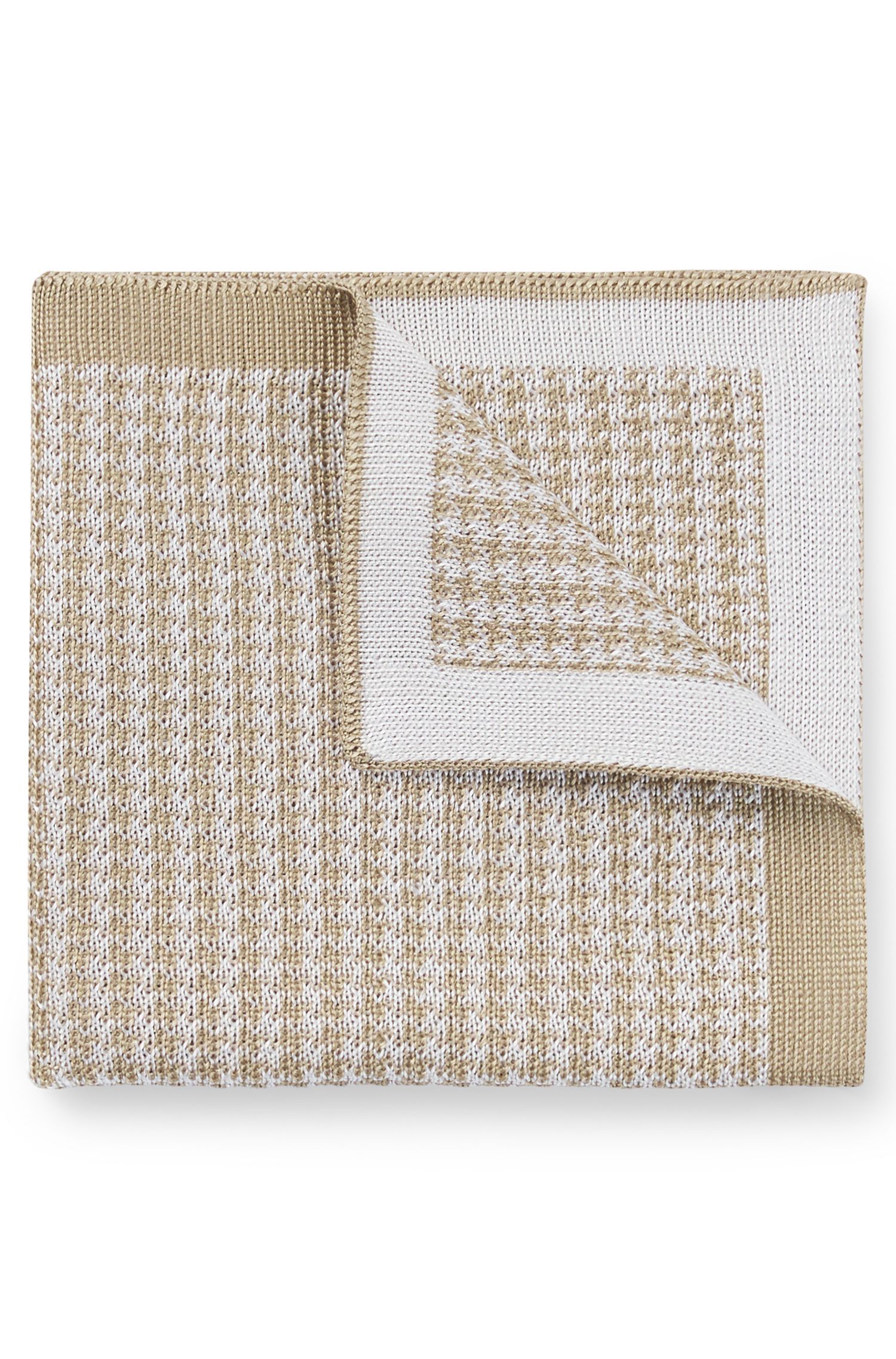 BOSS - Khăn lụa vuông dệt kim họa tiết jacquard