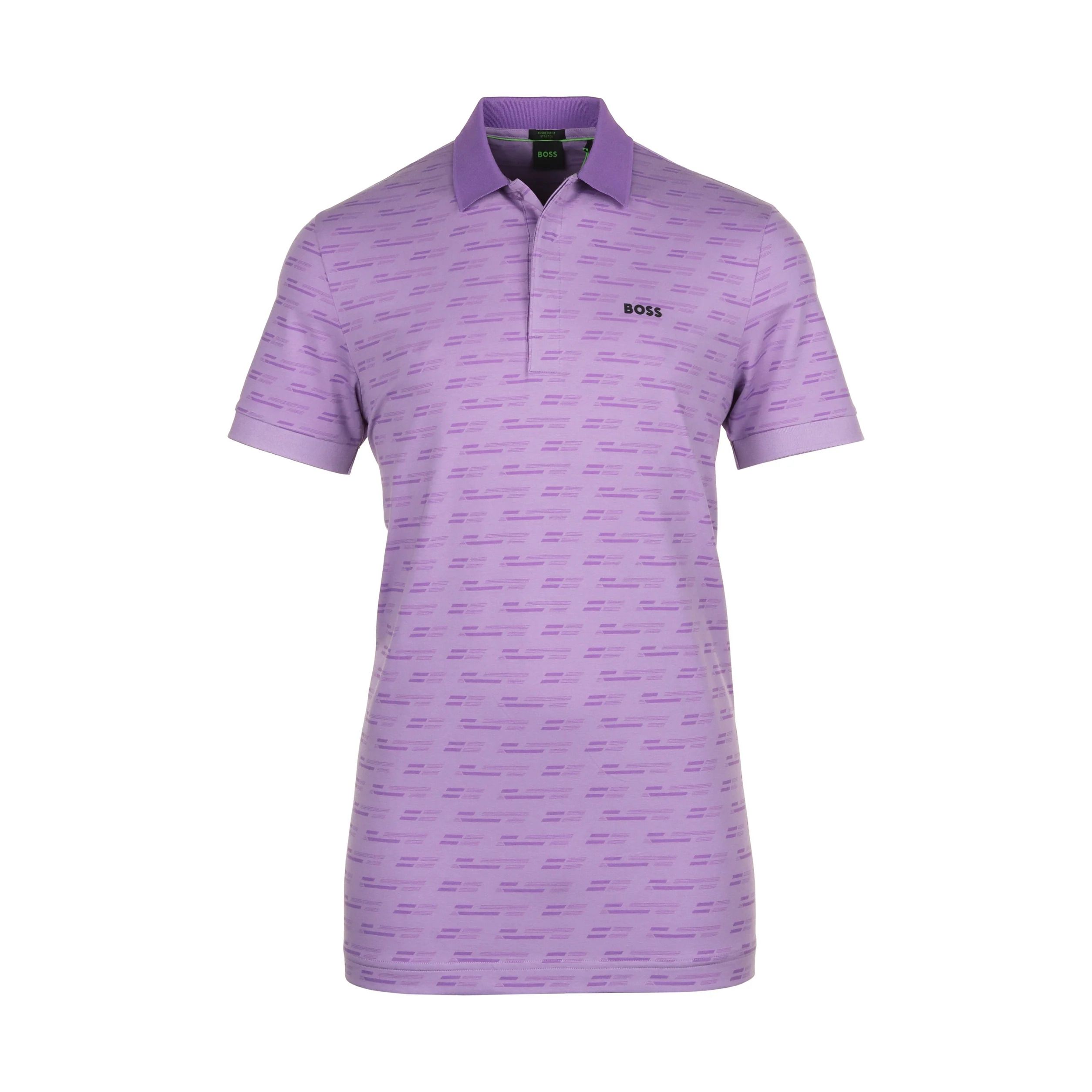 BOSS - Áo polo Paddy cotton co giãn in họa tiết