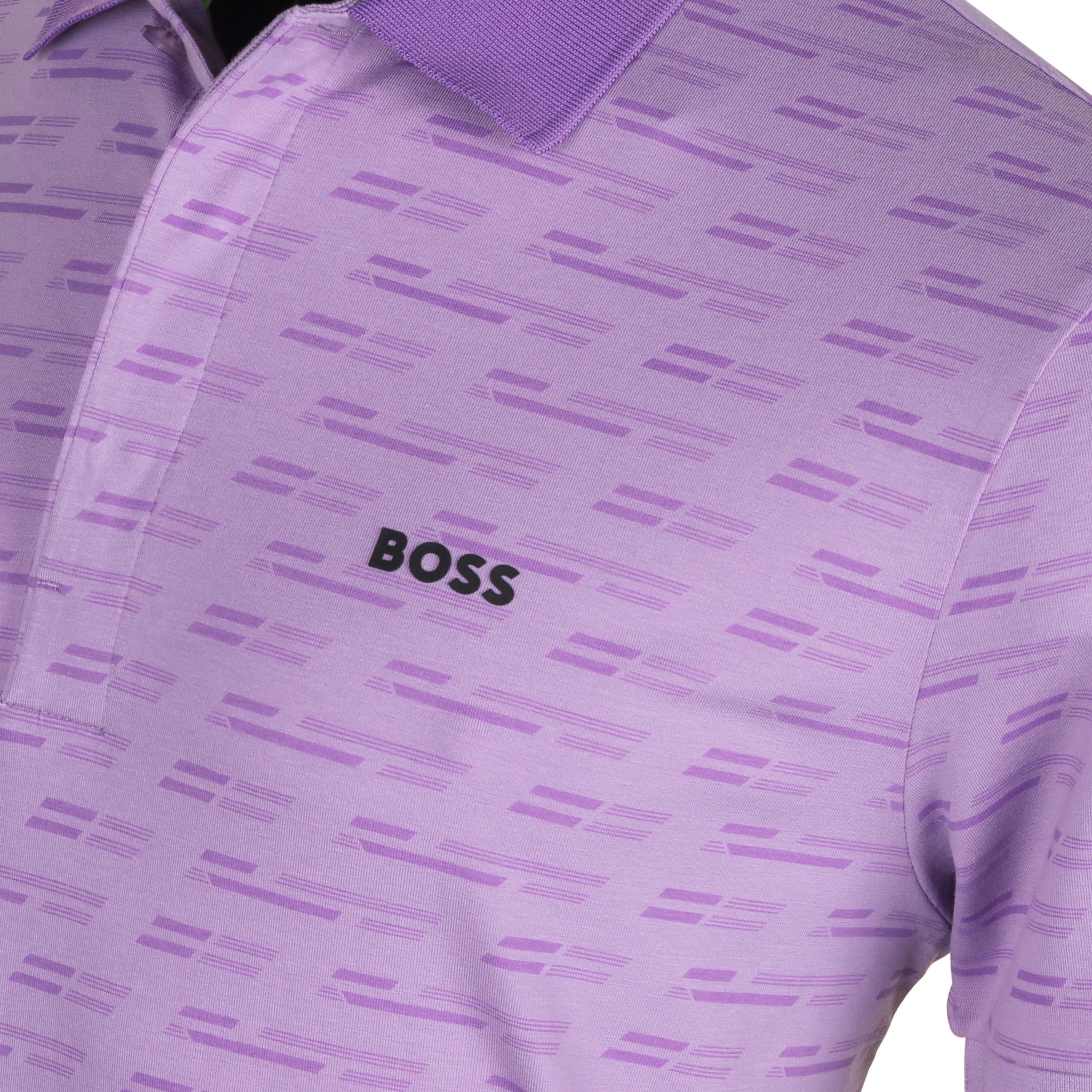 BOSS - Áo polo Paddy cotton co giãn in họa tiết
