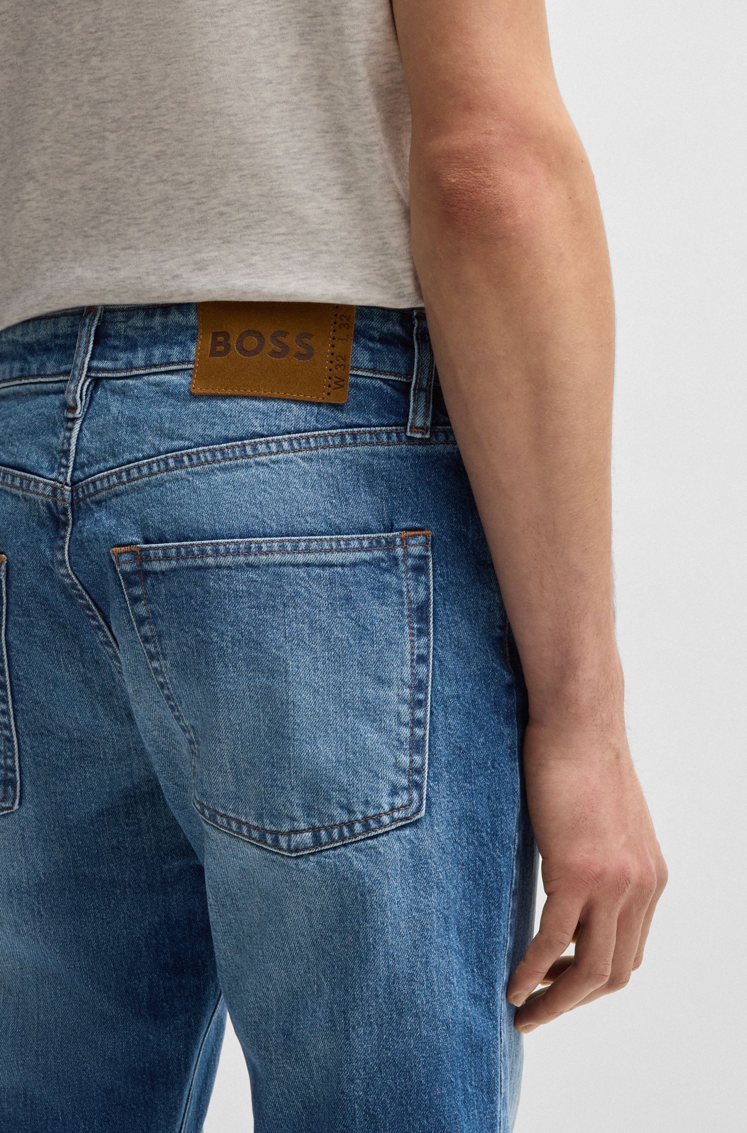 BOSS - Quần jeans dáng ôm slim fit denim co giãn thoải mái