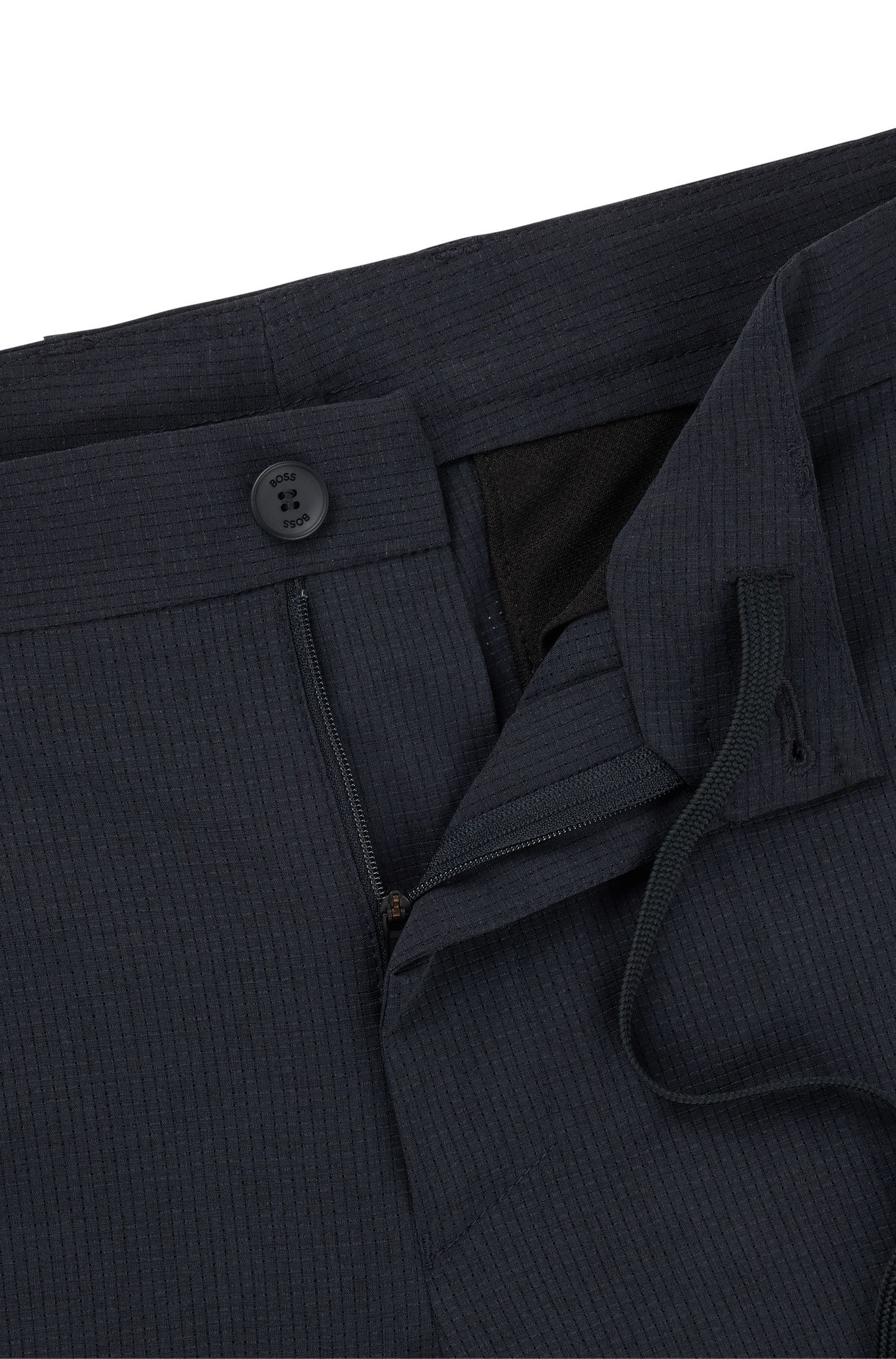 BOSS - Quần âu dáng tapered fit chi tiết nút cài