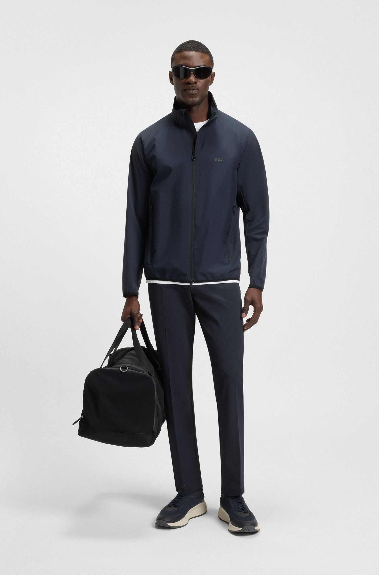 BOSS - Quần âu dáng tapered fit chi tiết nút cài