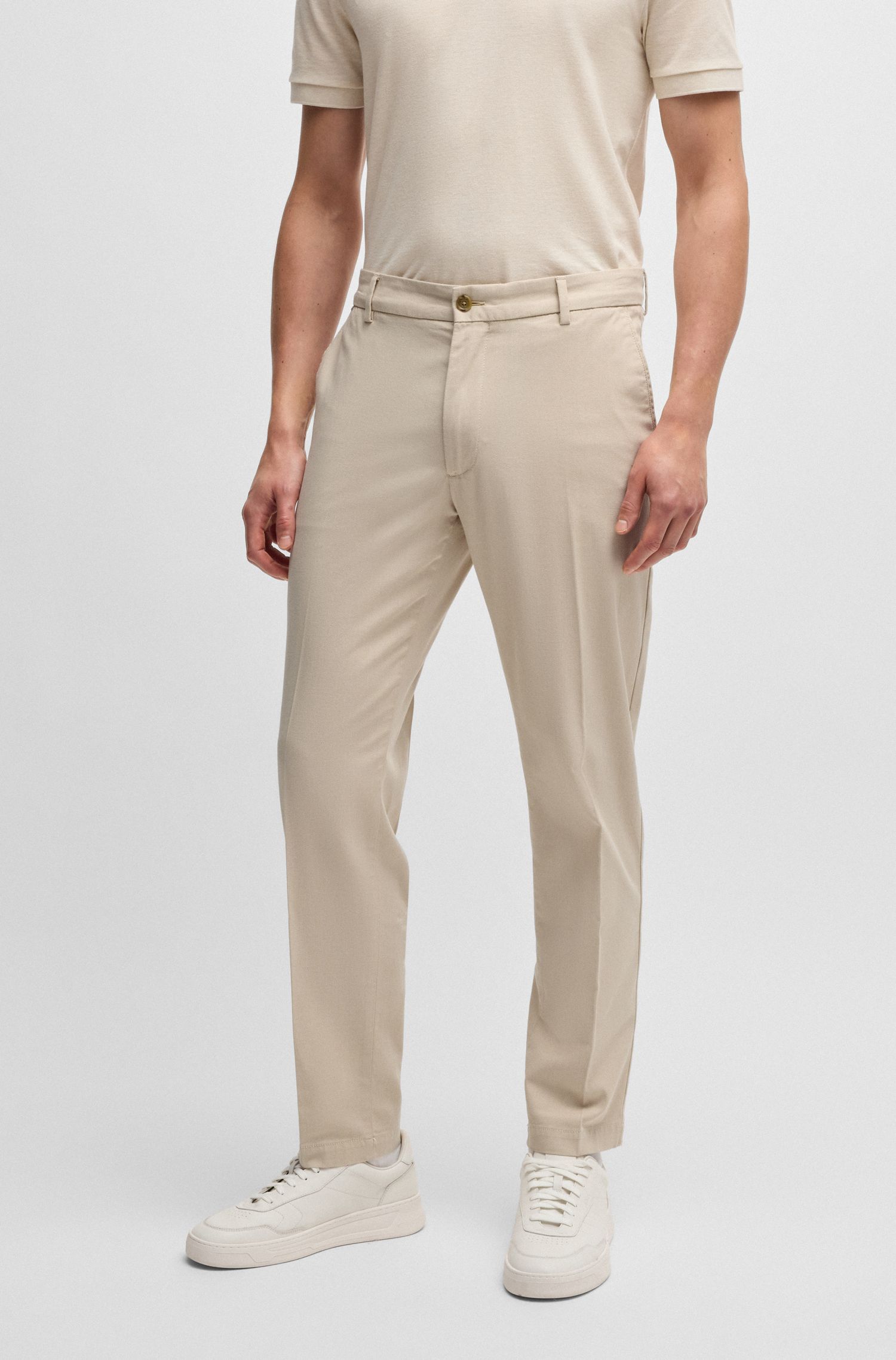 Quần âu dáng regular fit từ cotton co giãn họa tiết vi mô