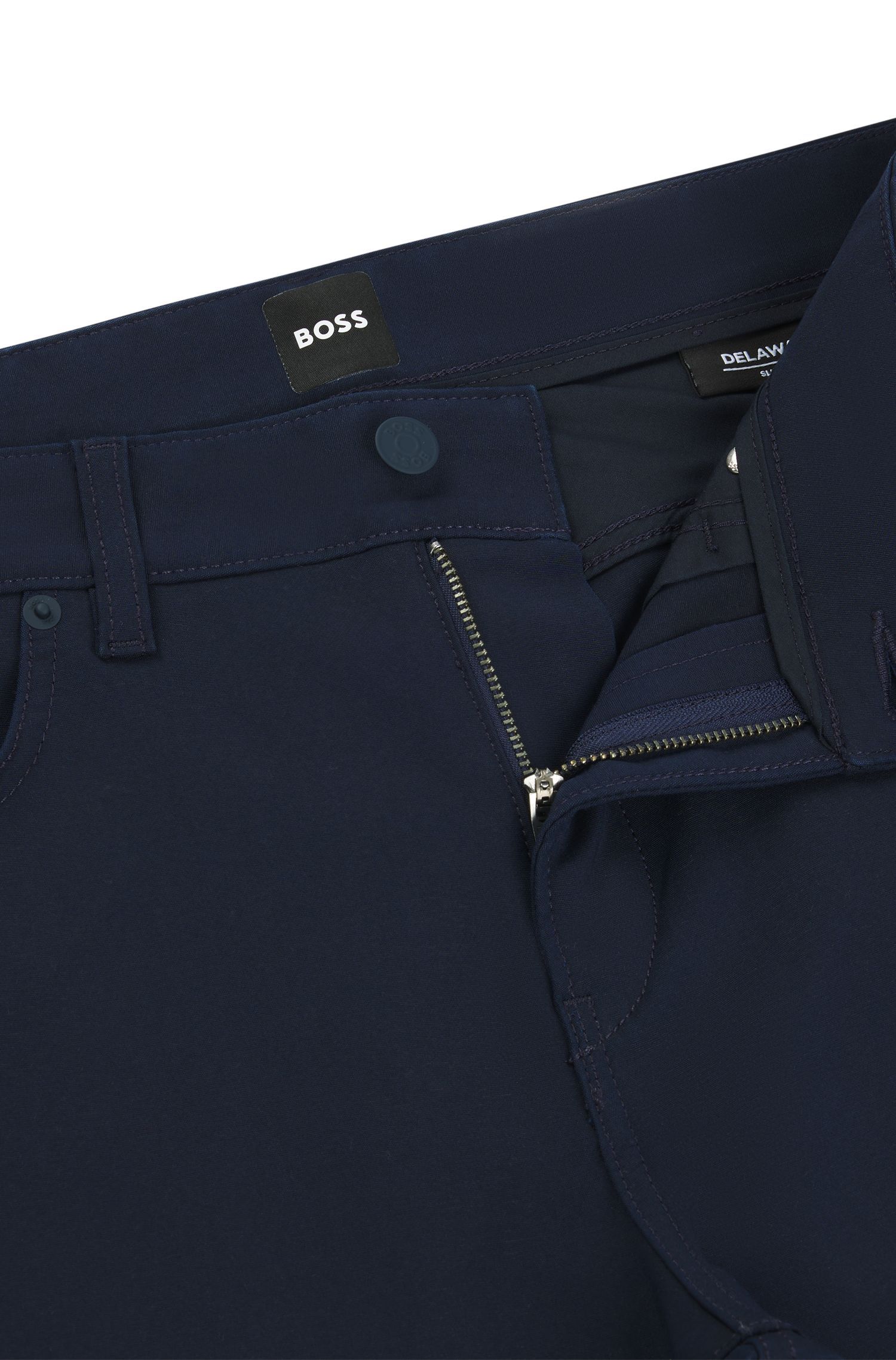 BOSS - Quần dài dáng slim fit vải cotton co giãn