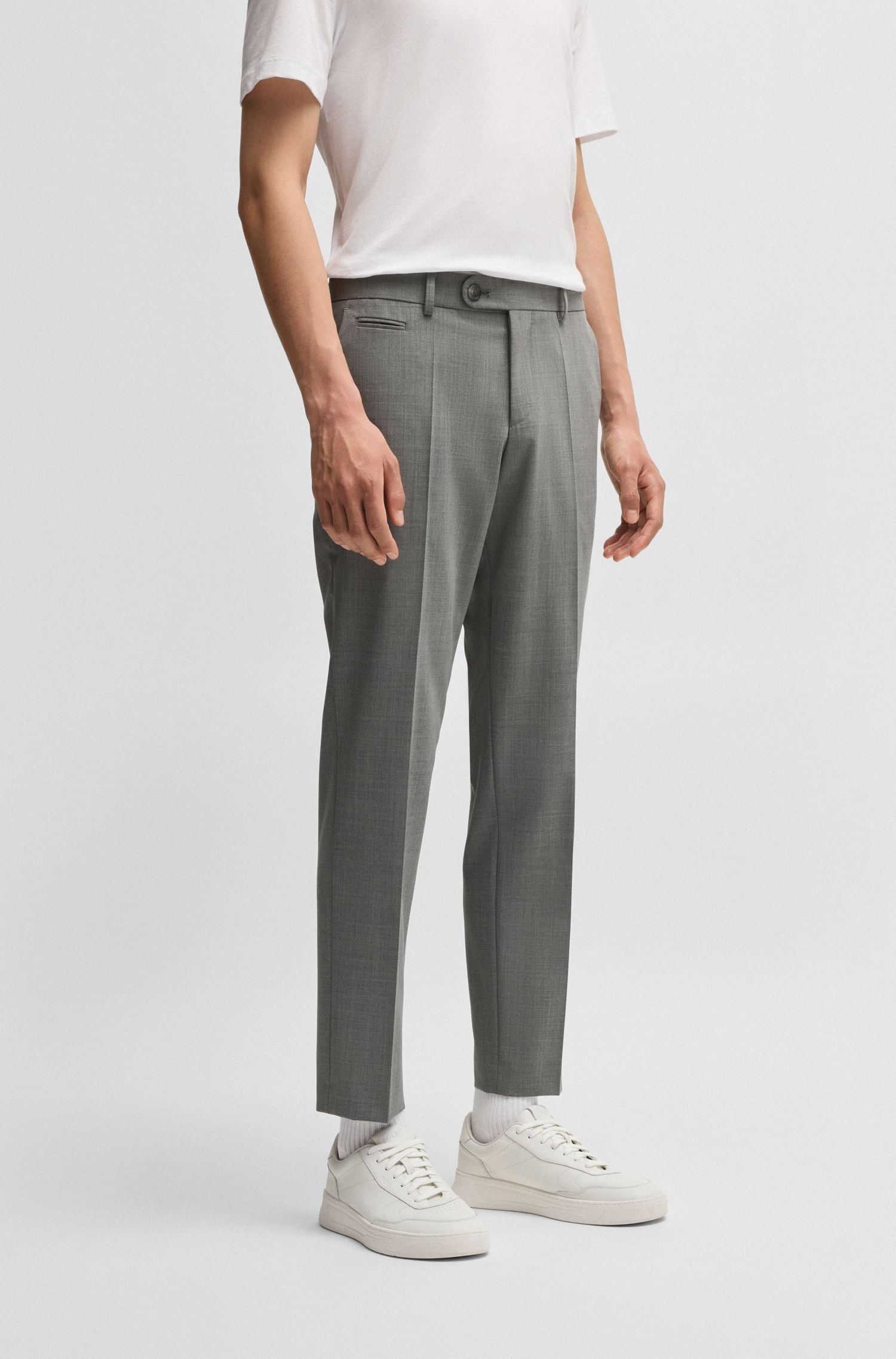 BOSS - Quần âu dáng ôm slim fit co giãn tốt