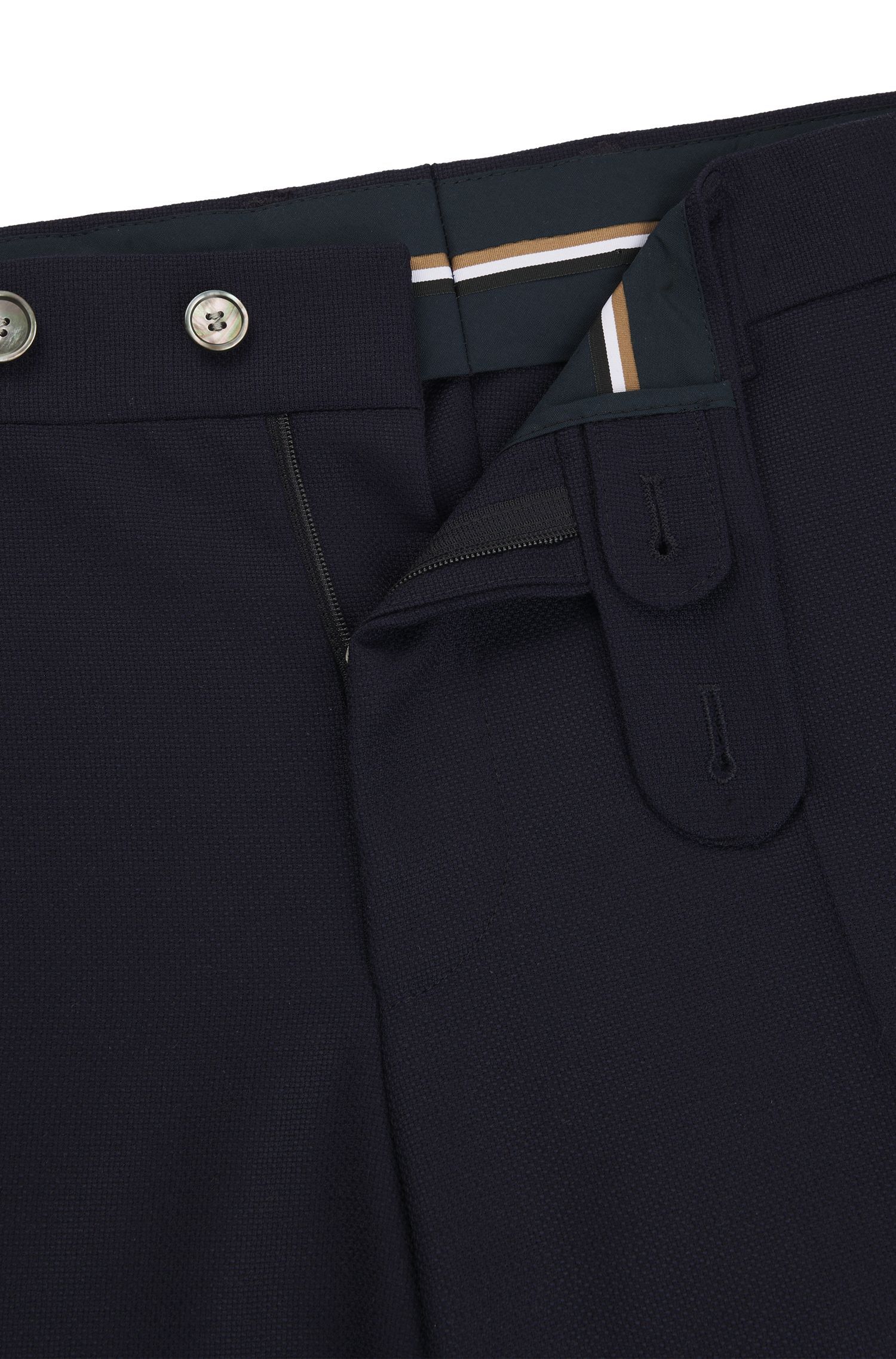 BOSS - Quần âu dáng ôm slim fit từ len virgin