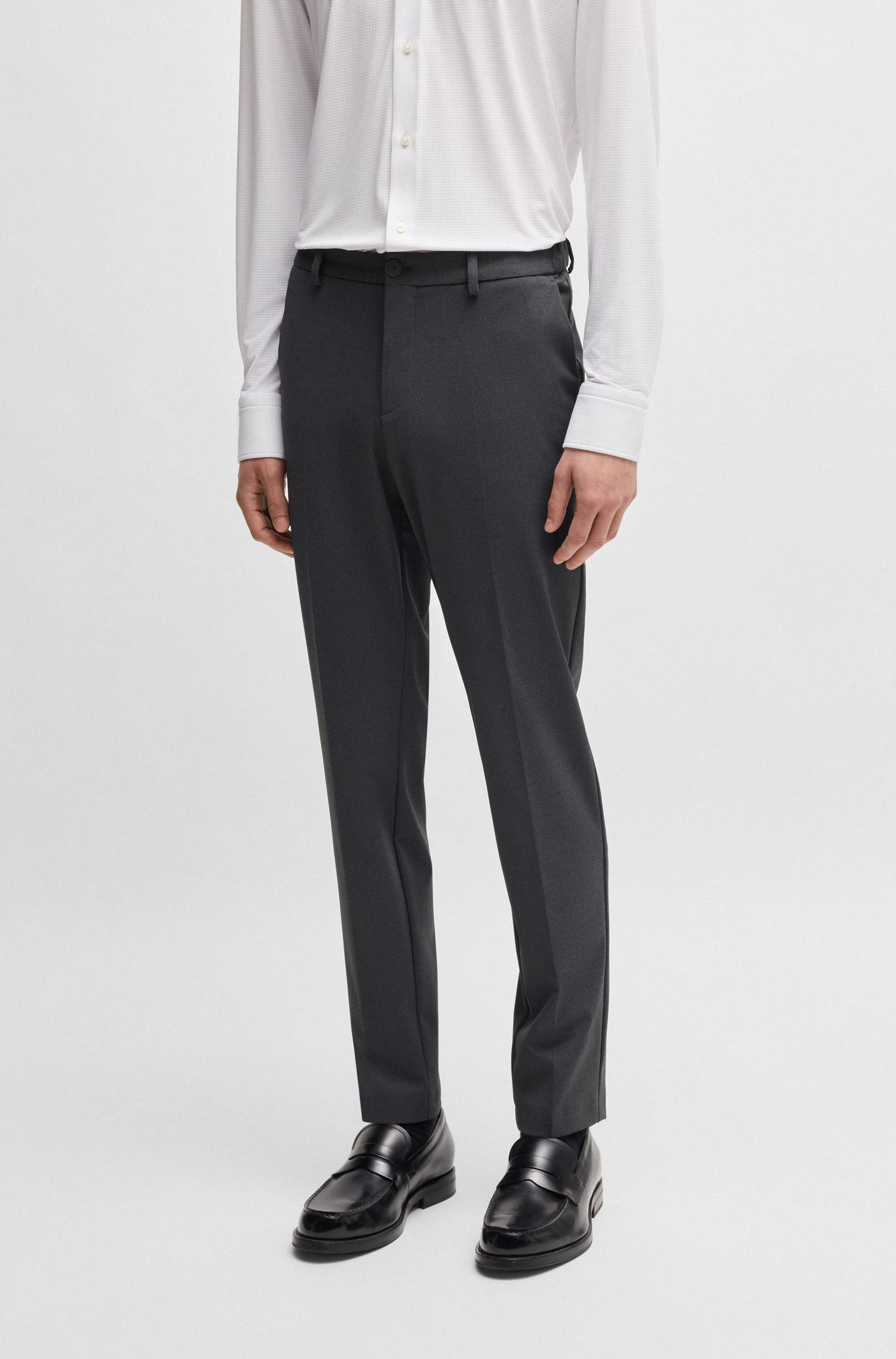 Quần tây slim-fit vải co giãn hiệu suất cao có thể giặt được