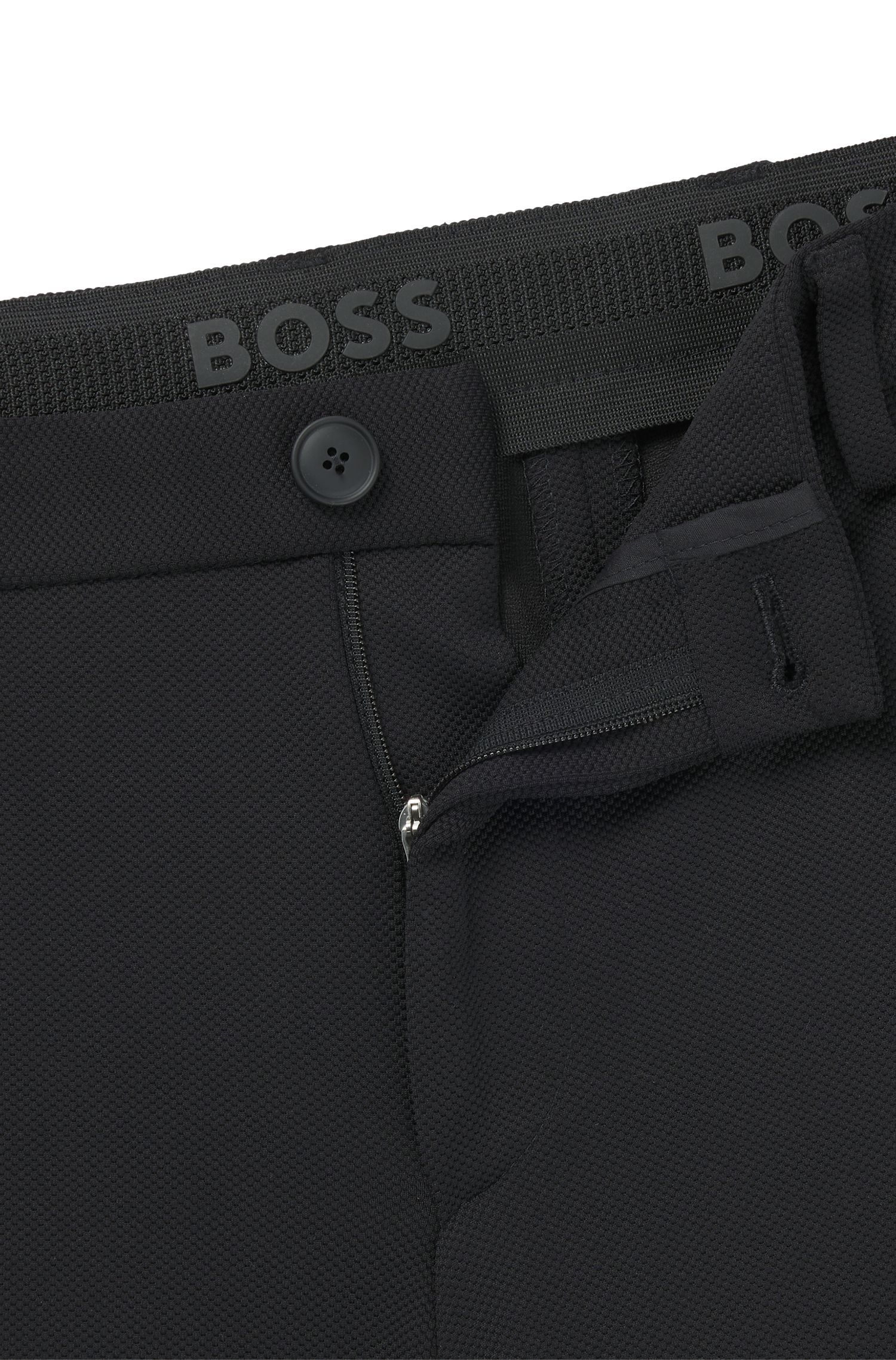 BOSS - Quần âu dáng ôm slim fit với vải co giãn