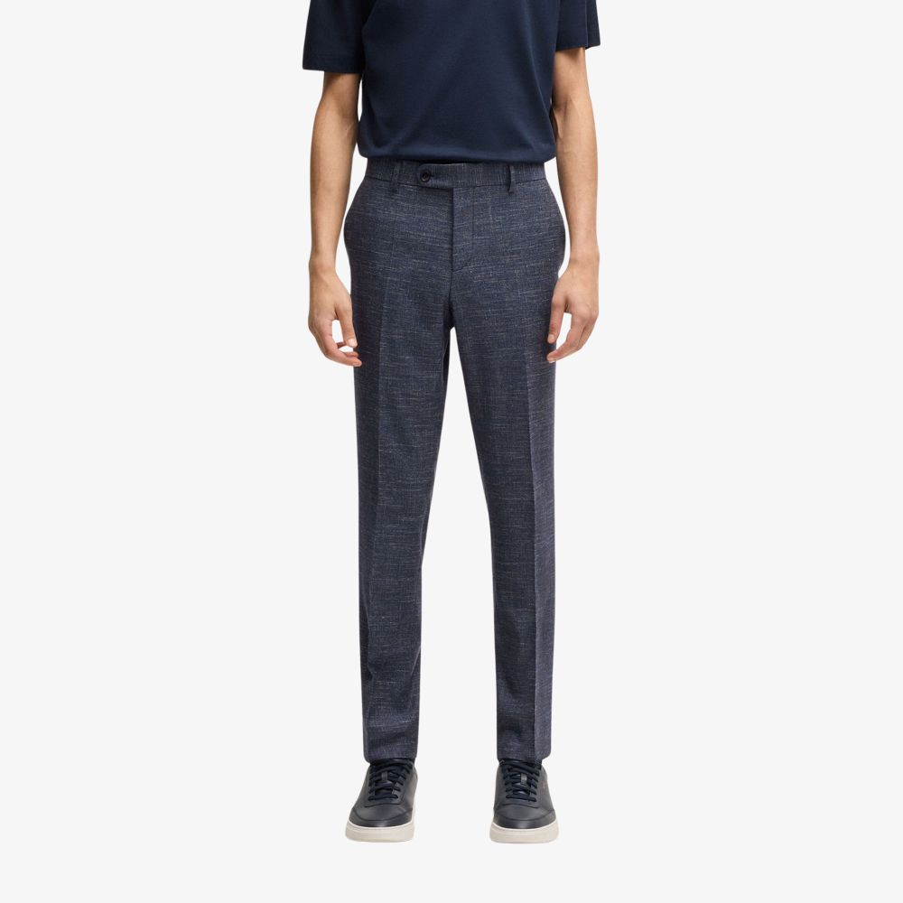 BOSS - Quần tây dáng slim-fit vải len nguyên chất pha