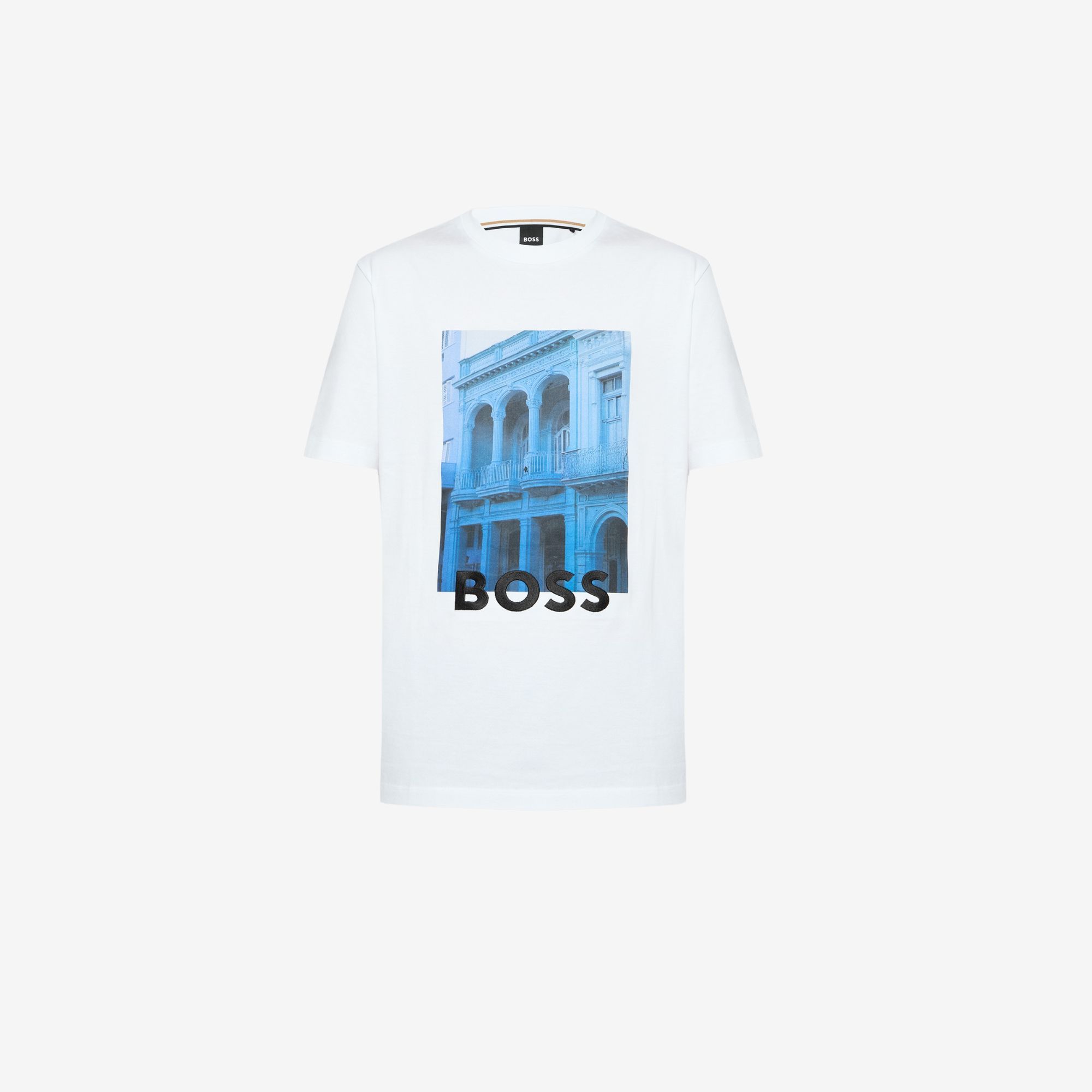 BOSS - Áo thun cotton dáng regular-fit in đồ họa