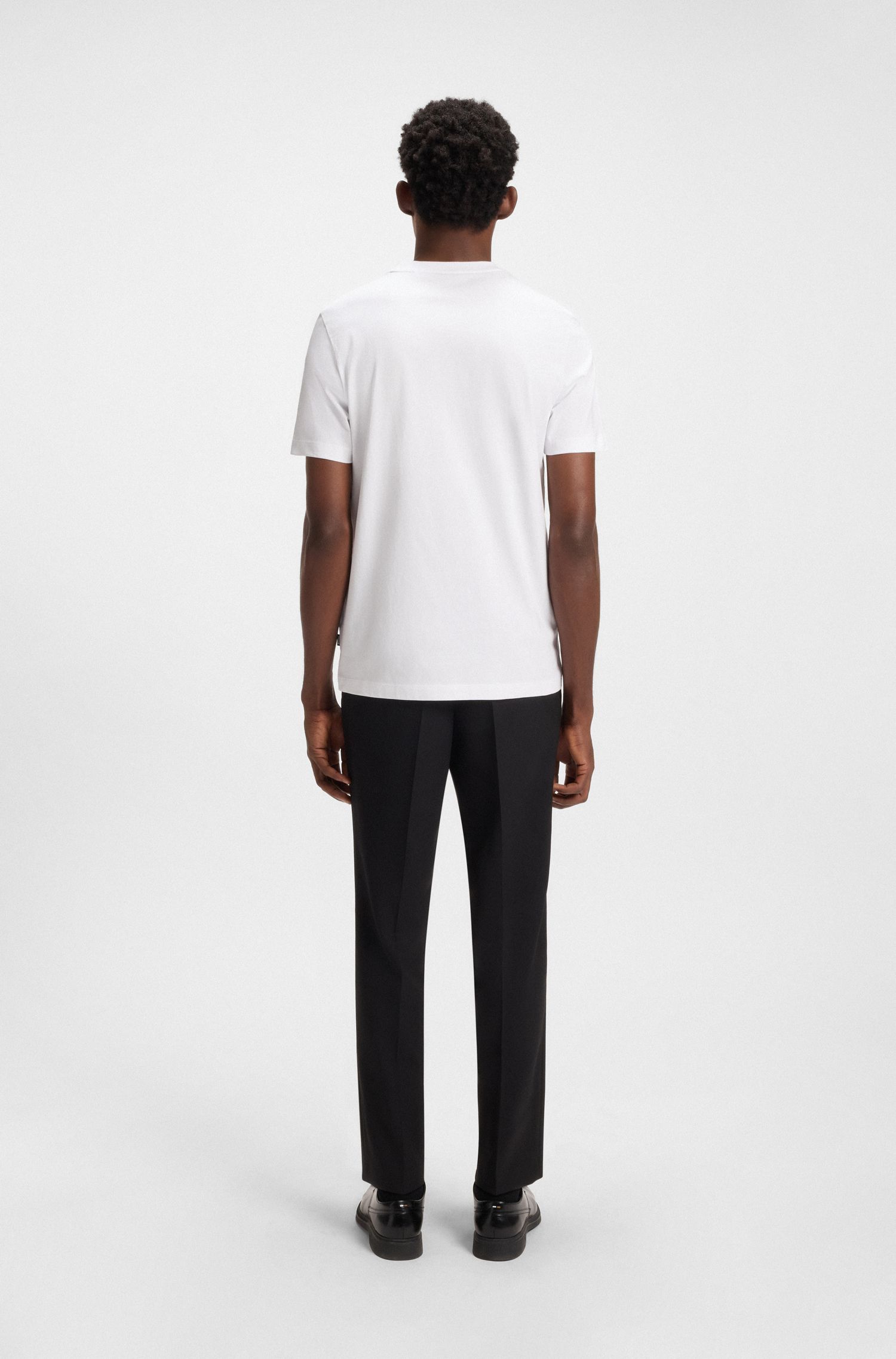 BOSS - Áo thun cotton jersey họa tiết hoa
