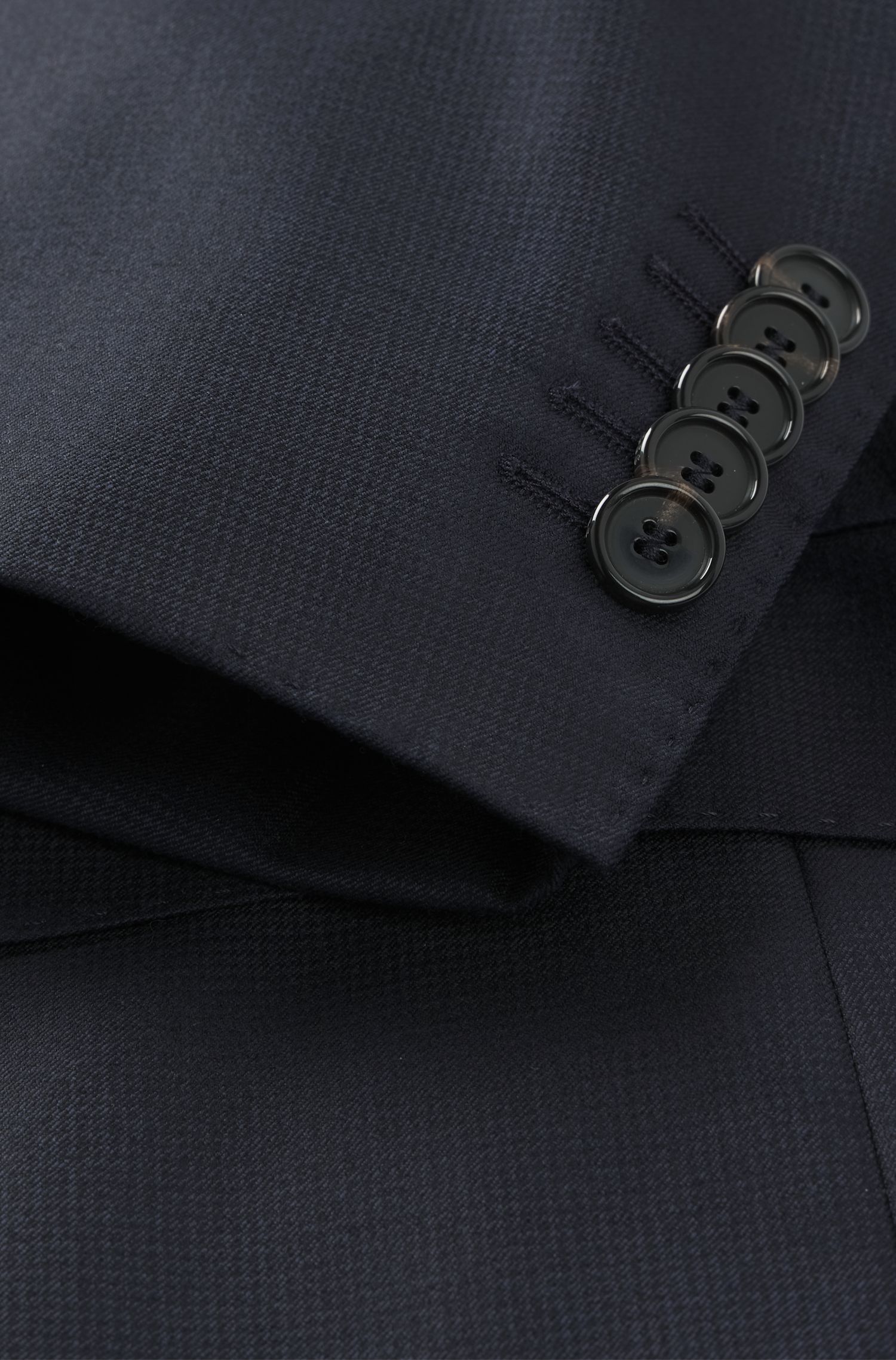 BOSS - Bộ vest dáng regular fit vải len virgin và lụa họa tiết
