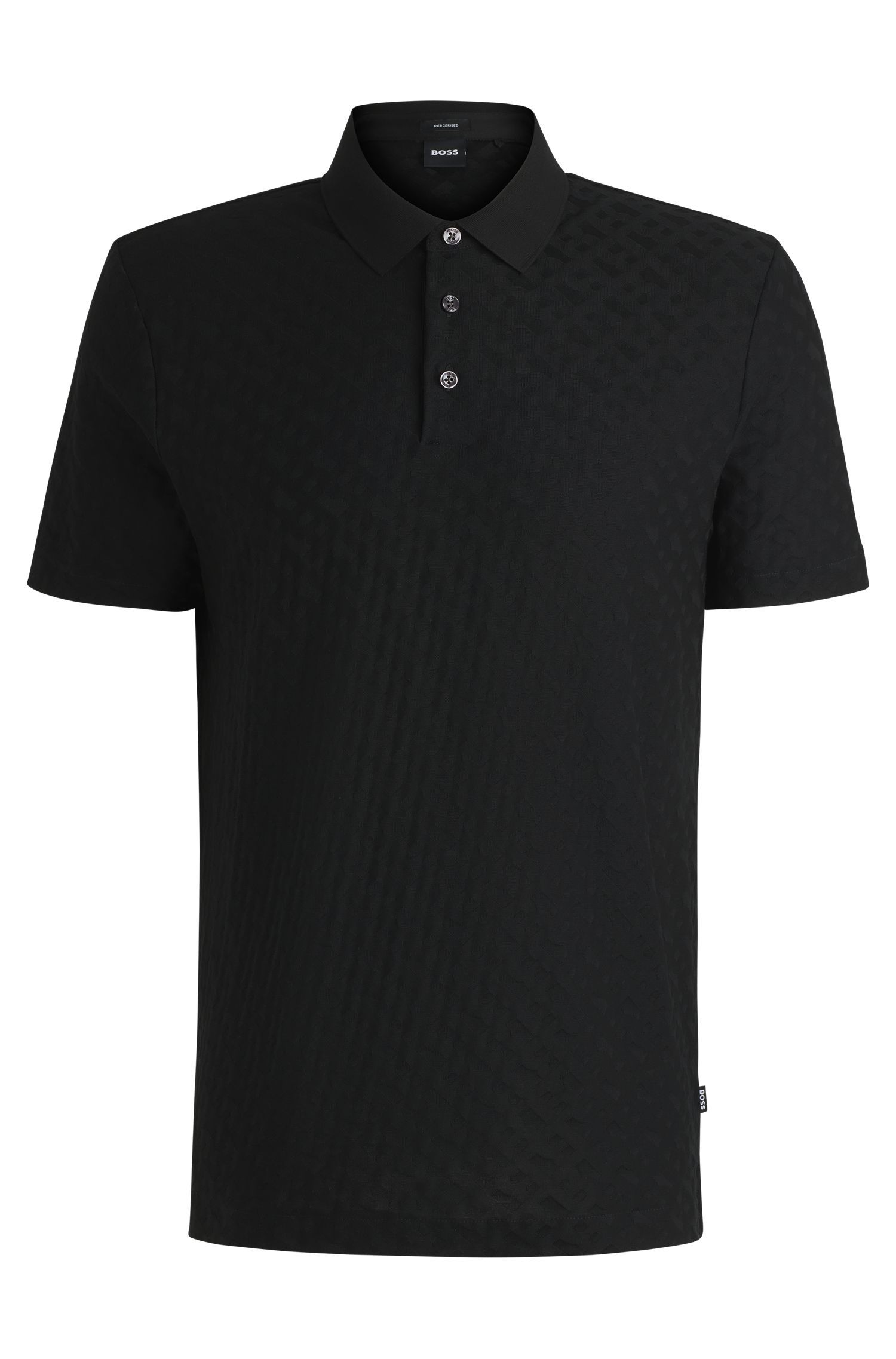 BOSS - Áo polo cotton jacquard monogram tông sur tông