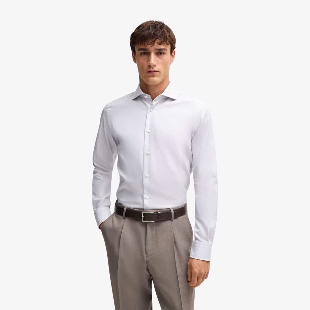 BOSS - Áo sơ mi dáng regular fit vải cotton chống nhăn