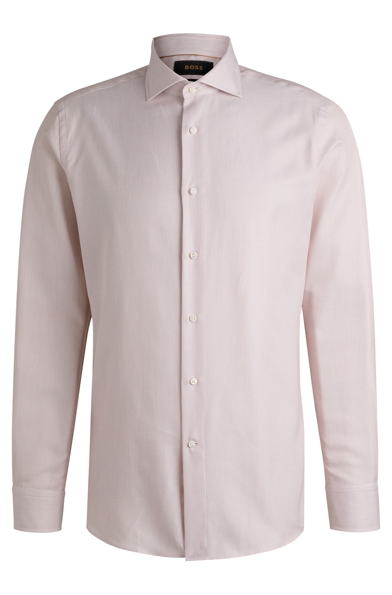 BOSS - Áo sơ mi dáng regular fit vải cotton chống nhăn