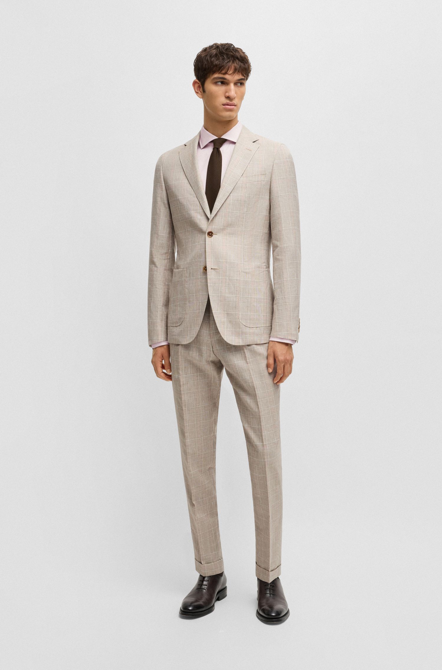 BOSS - Áo sơ mi dáng regular fit vải cotton chống nhăn