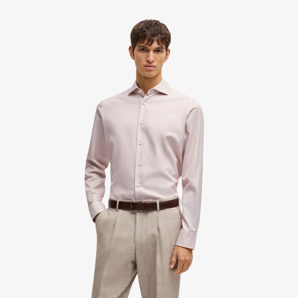 BOSS - Áo sơ mi dáng regular fit vải cotton chống nhăn