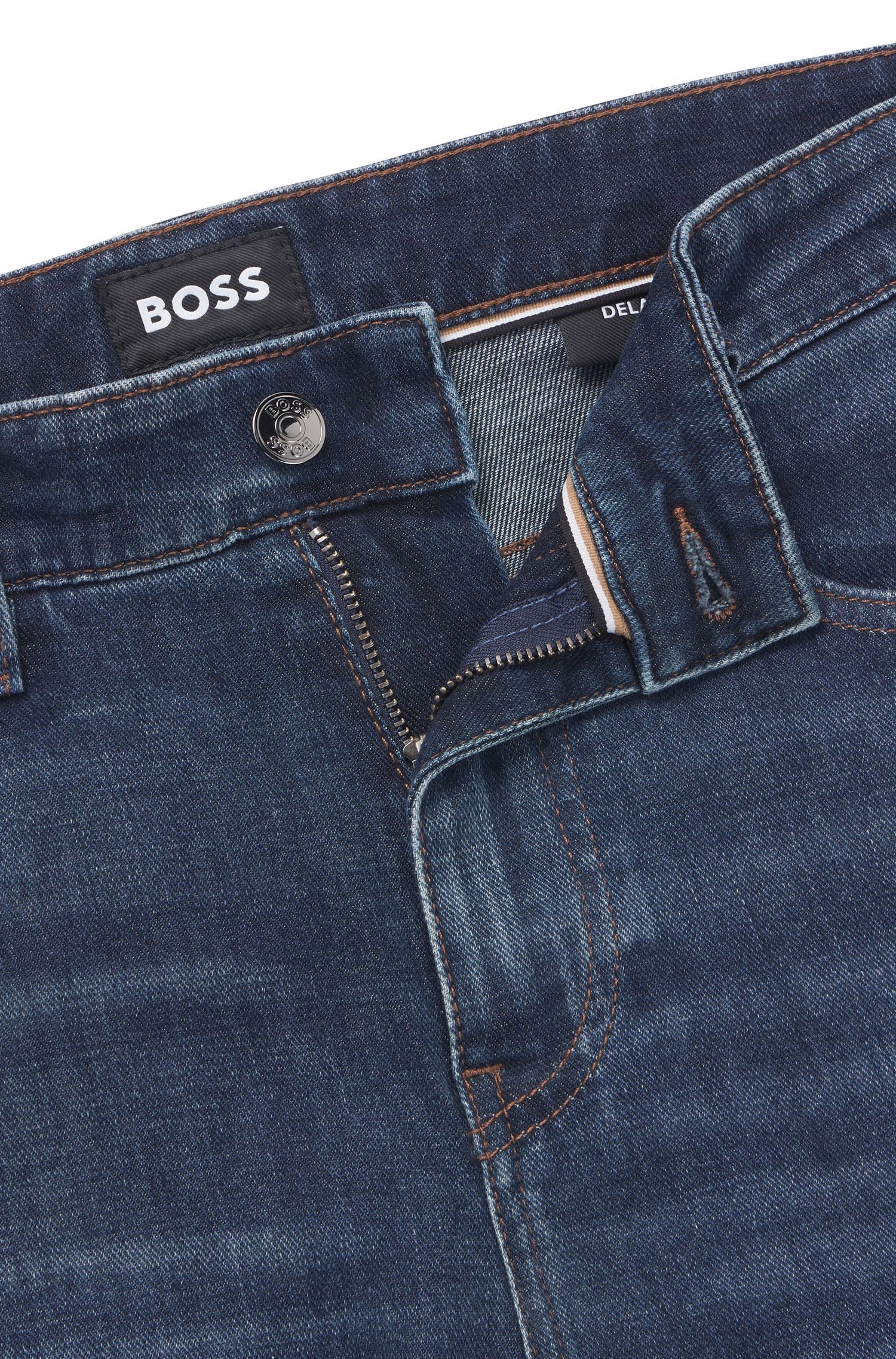 BOSS - Quần jeans Delaware dáng ôm slim fit denim