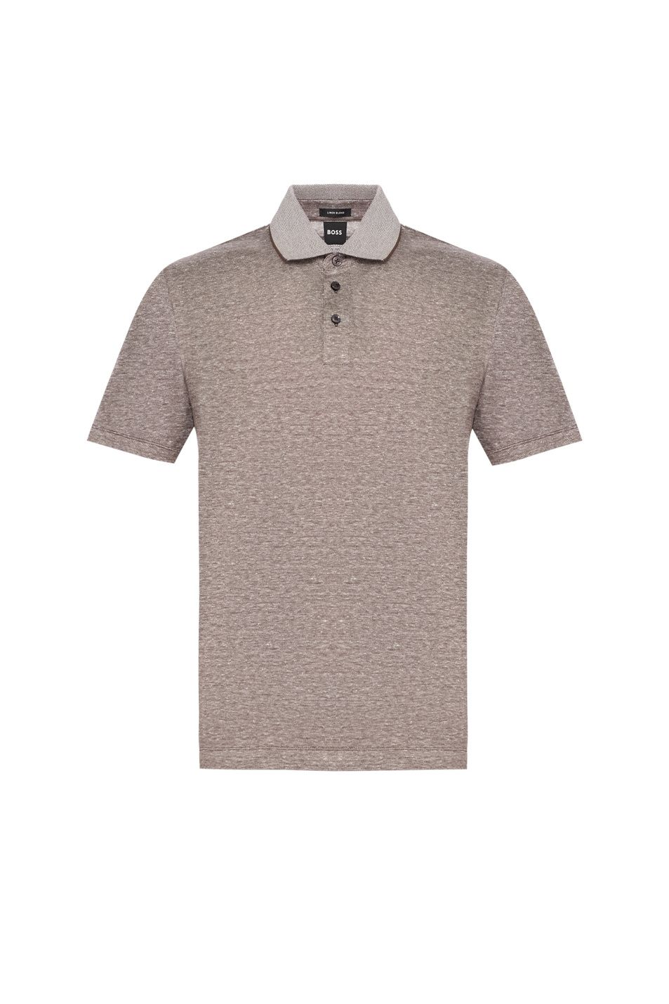 BOSS - Áo polo len dệt từ cotton và linen