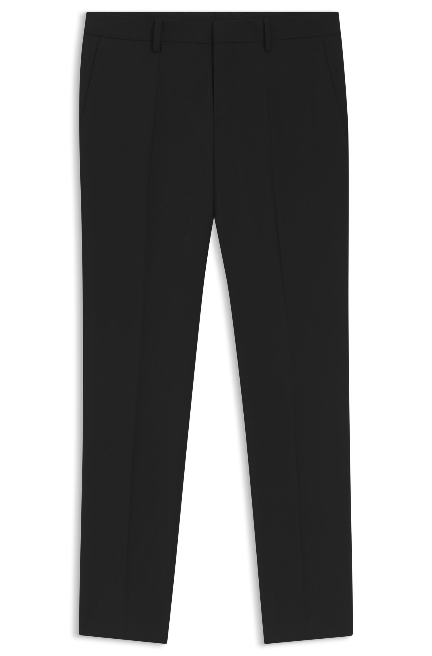 BOSS - Quần tây dáng slim-fit xếp ly