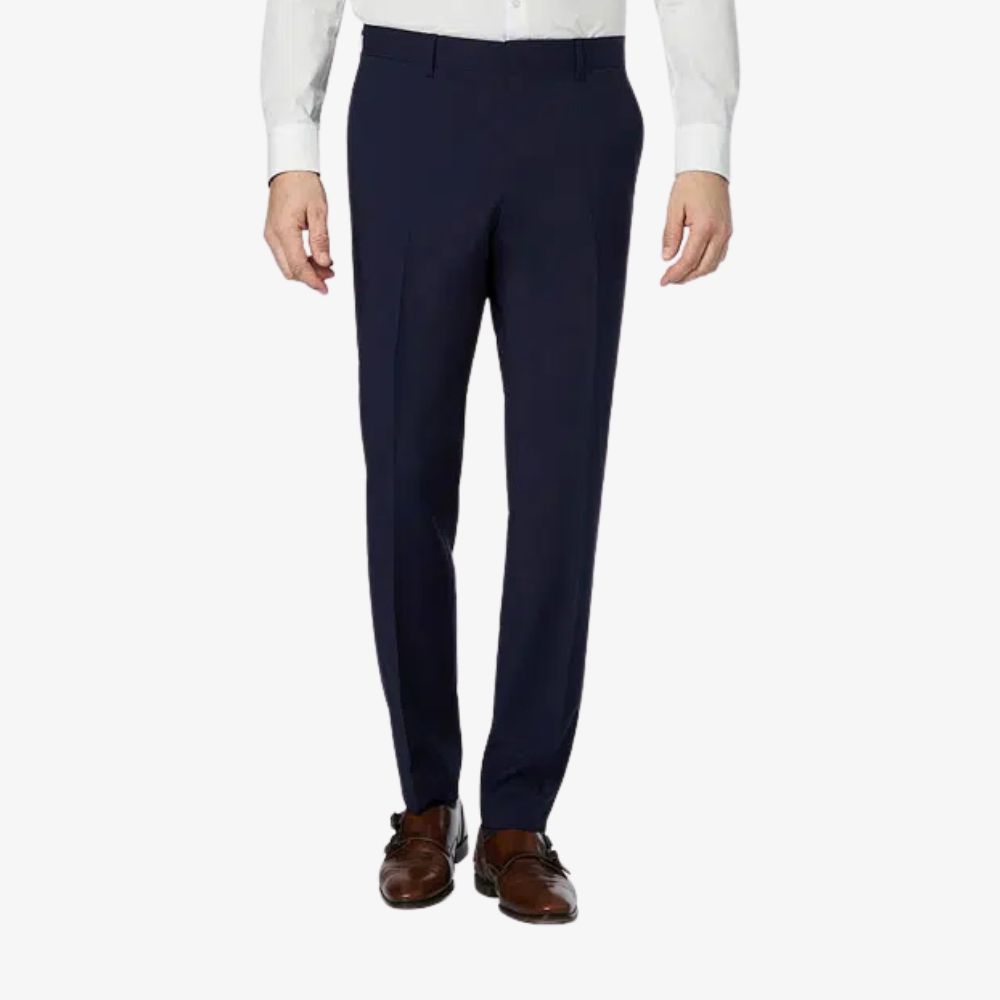 BOSS - Quần tây dáng slim-fit xếp ly