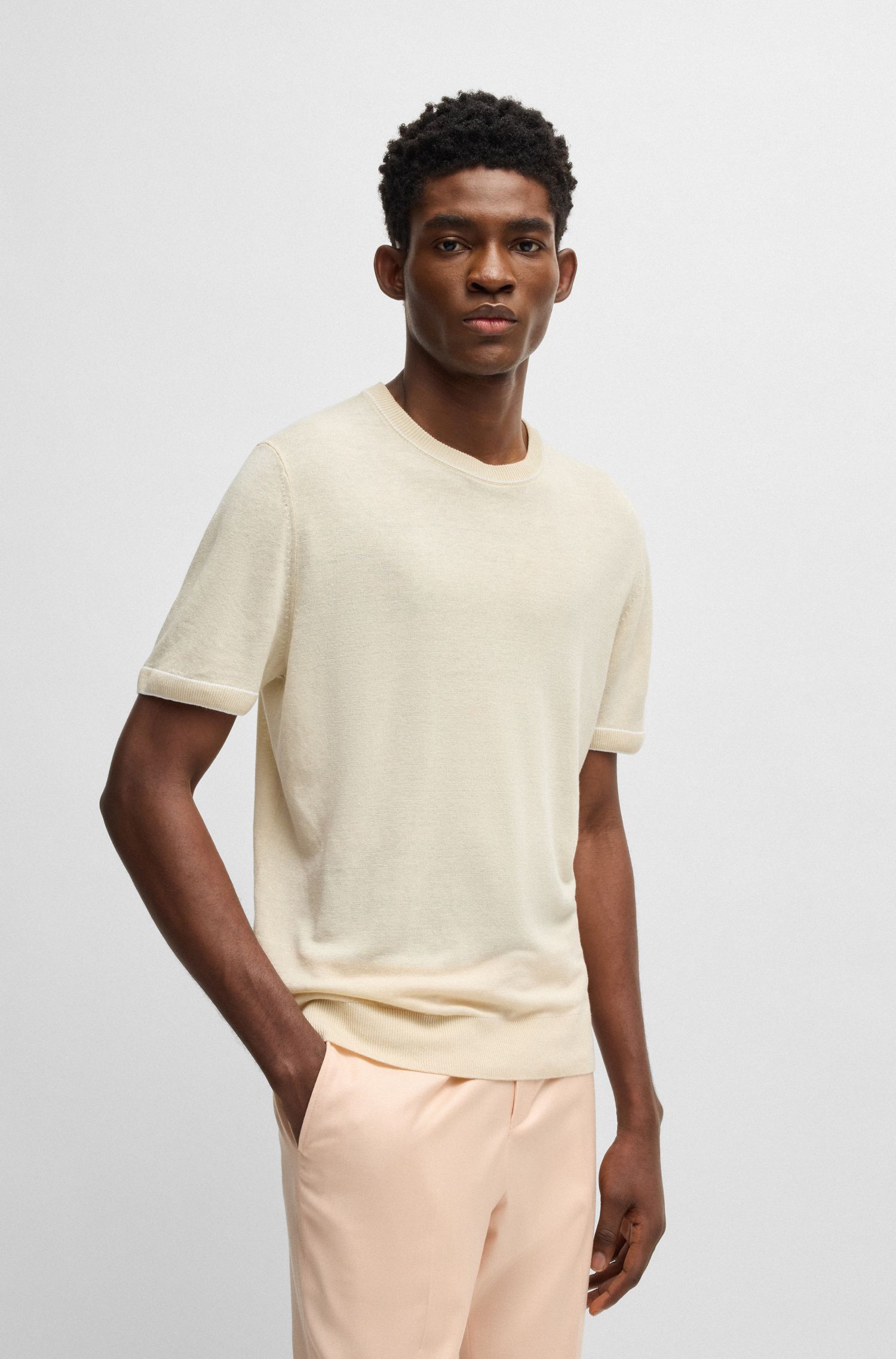 Áo sweatshirt len dệt kim pha