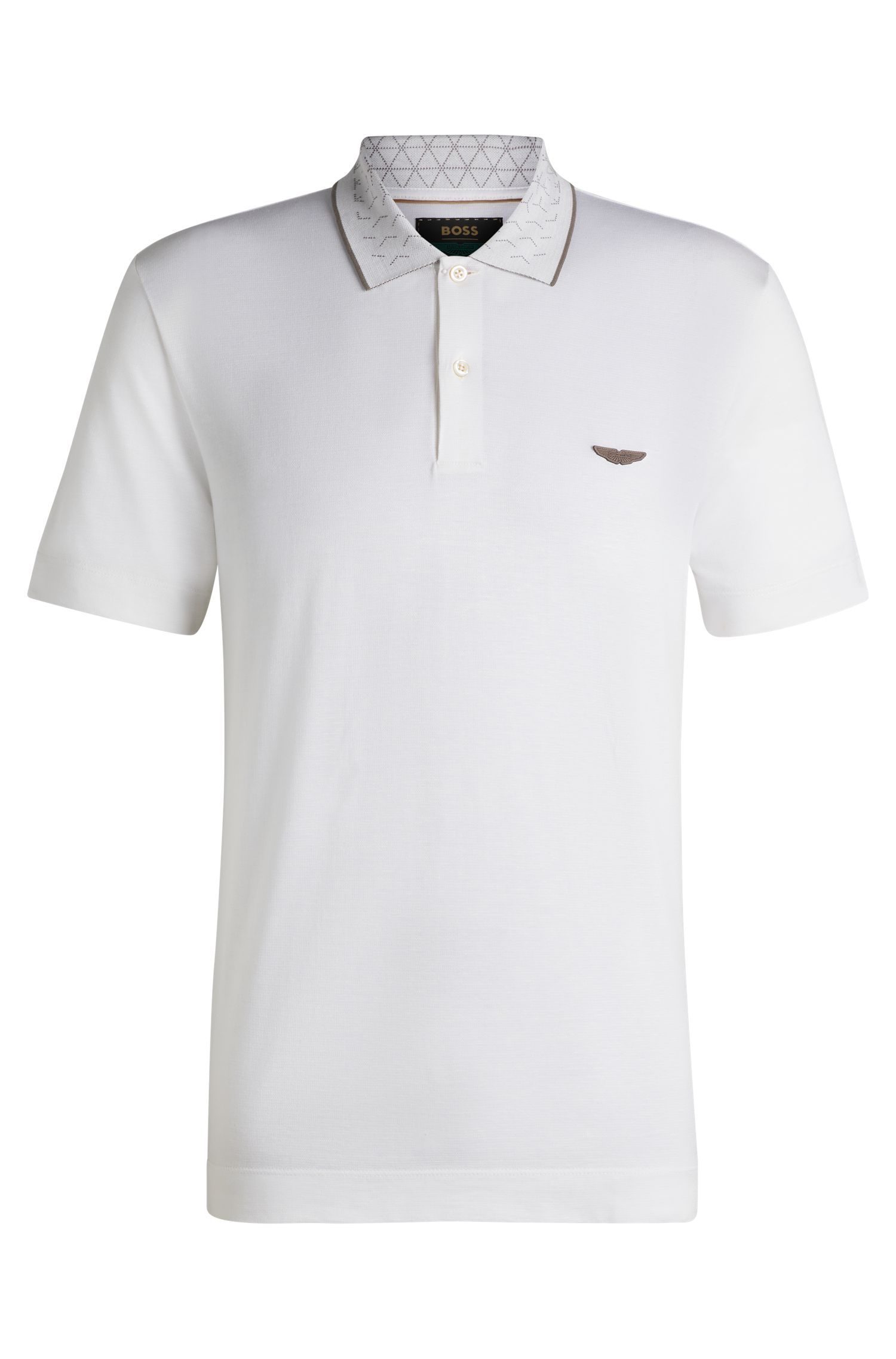 BOSS x Aston Martin Áo polo vải cotton linen và lụa