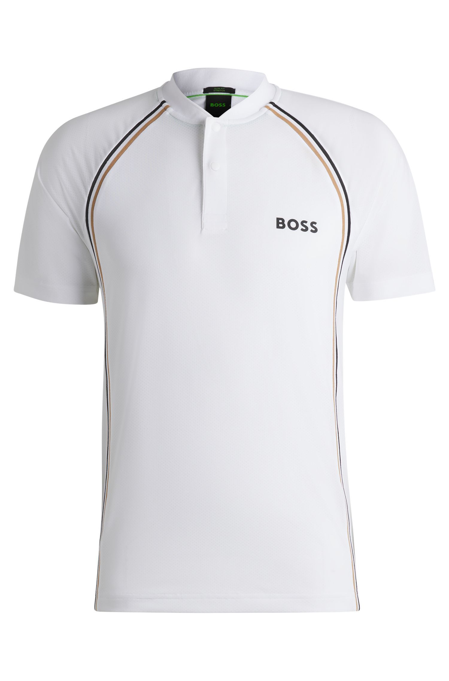 BOSS - Áo polo slim fit thể thao lưới co giãn tối đa