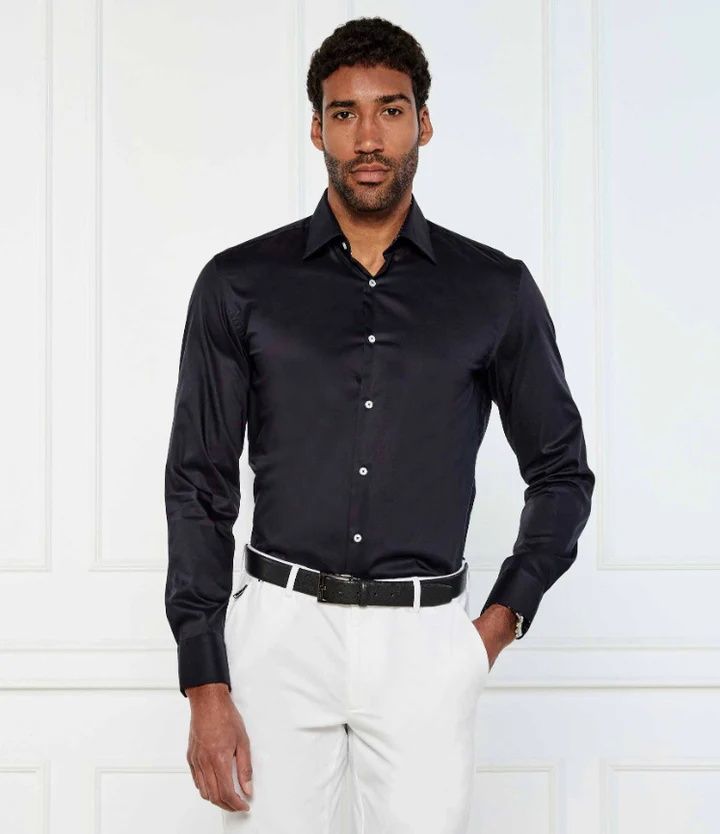 BOSS - Áo sơ mi dáng slim fit chất liệu cotton poplin