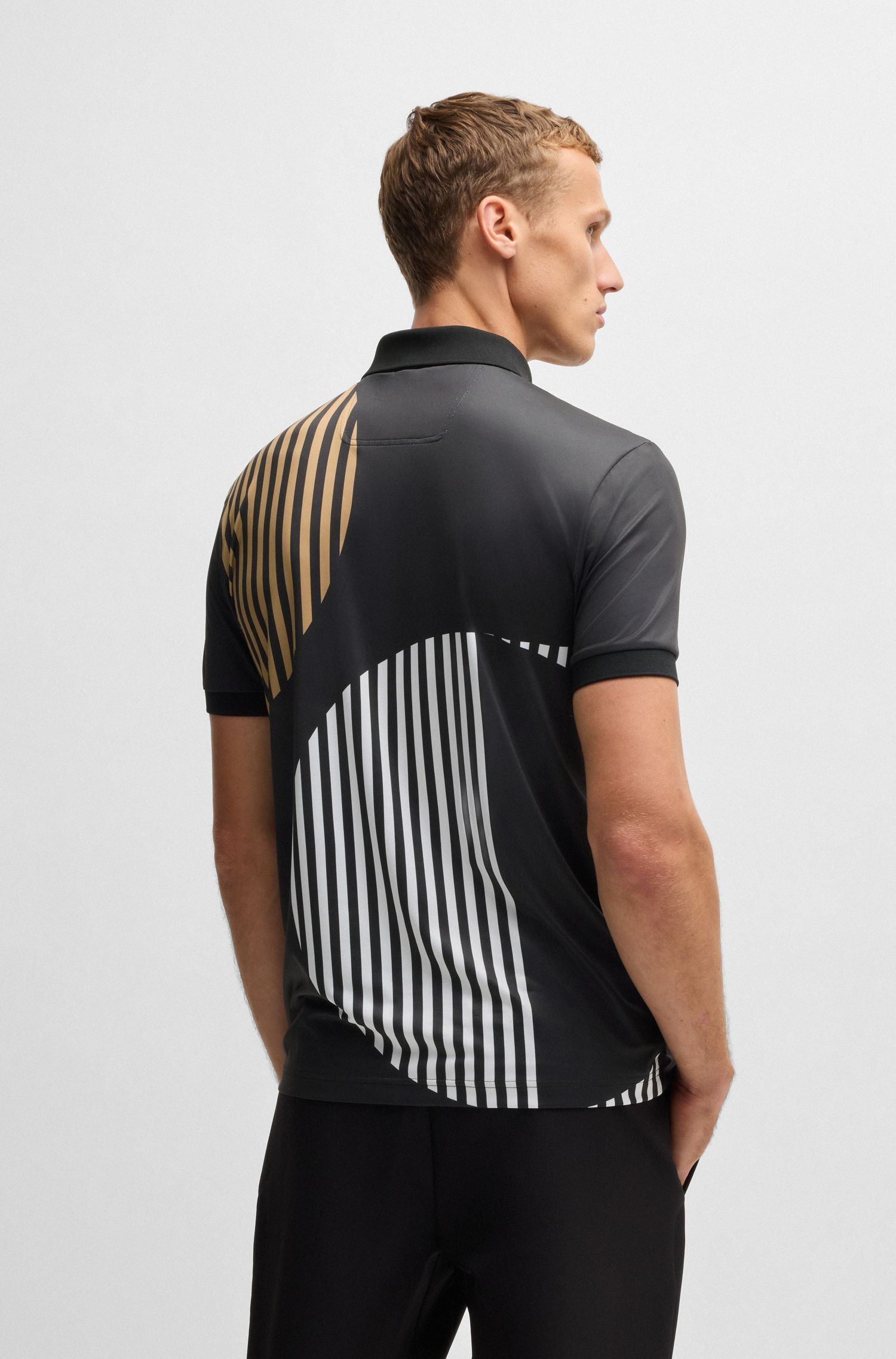 BOSS - Áo polo Paddy Active chất liệu jersey co giãn in kỹ thuật số