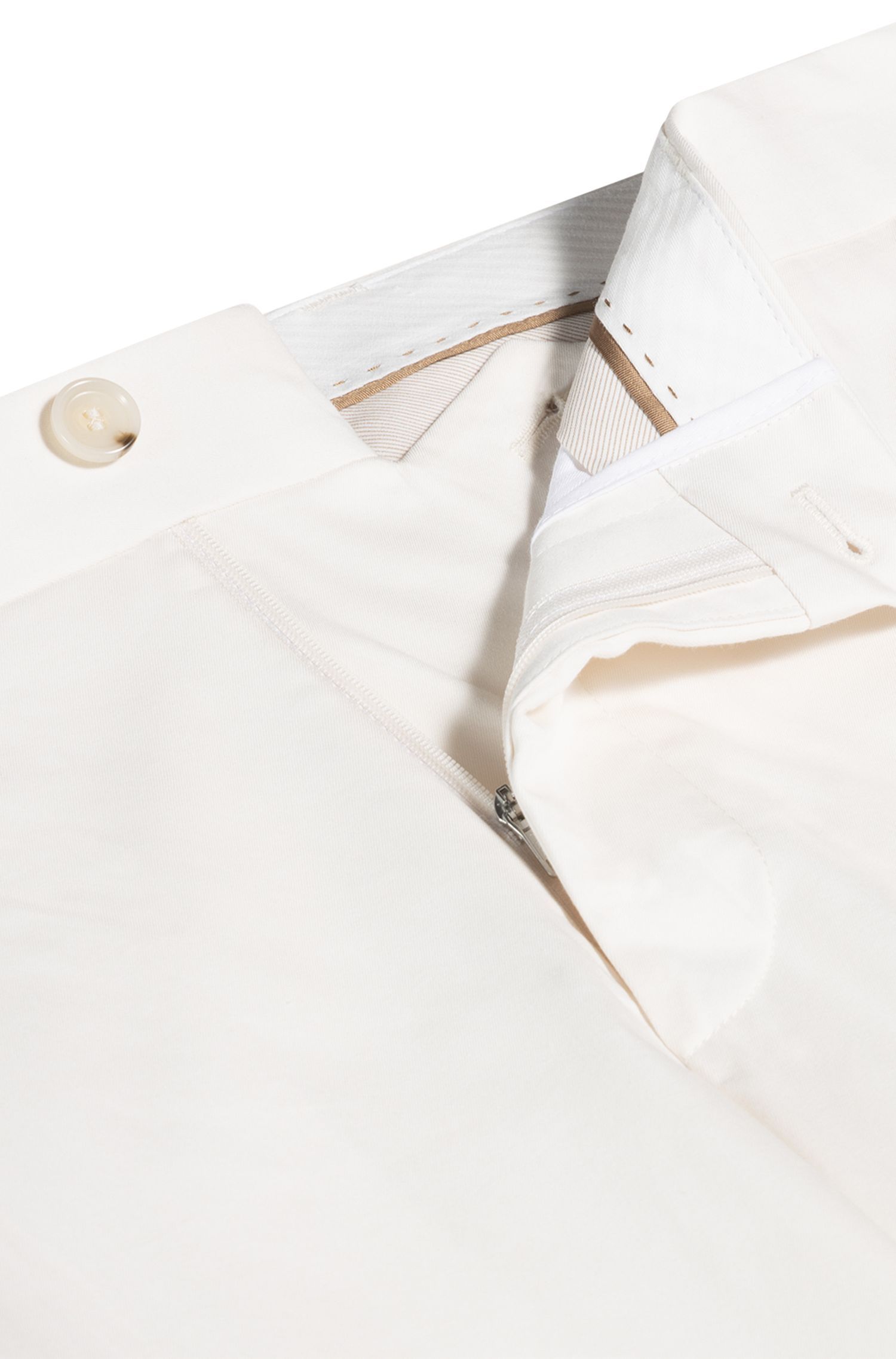 BOSS - Quần dài dáng tapered fit vải cotton pha lụa