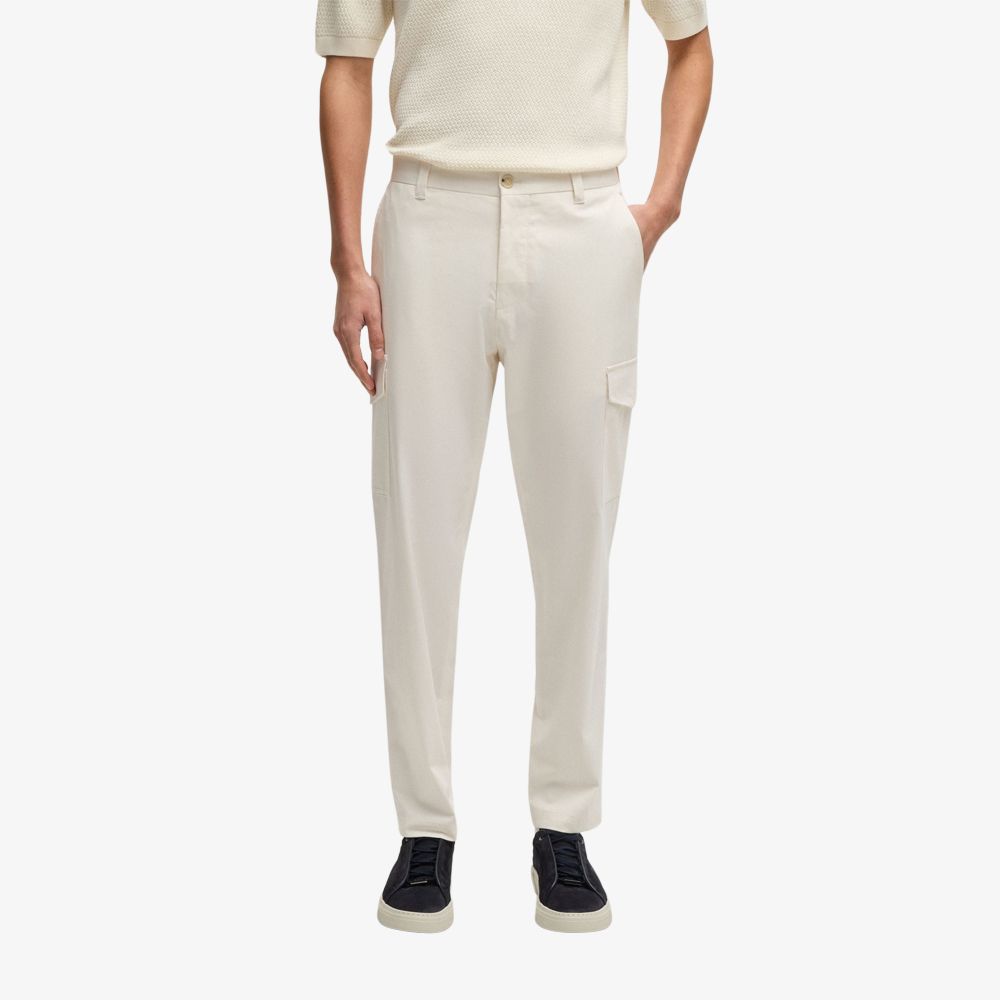 BOSS - Quần dài dáng tapered fit vải cotton pha lụa