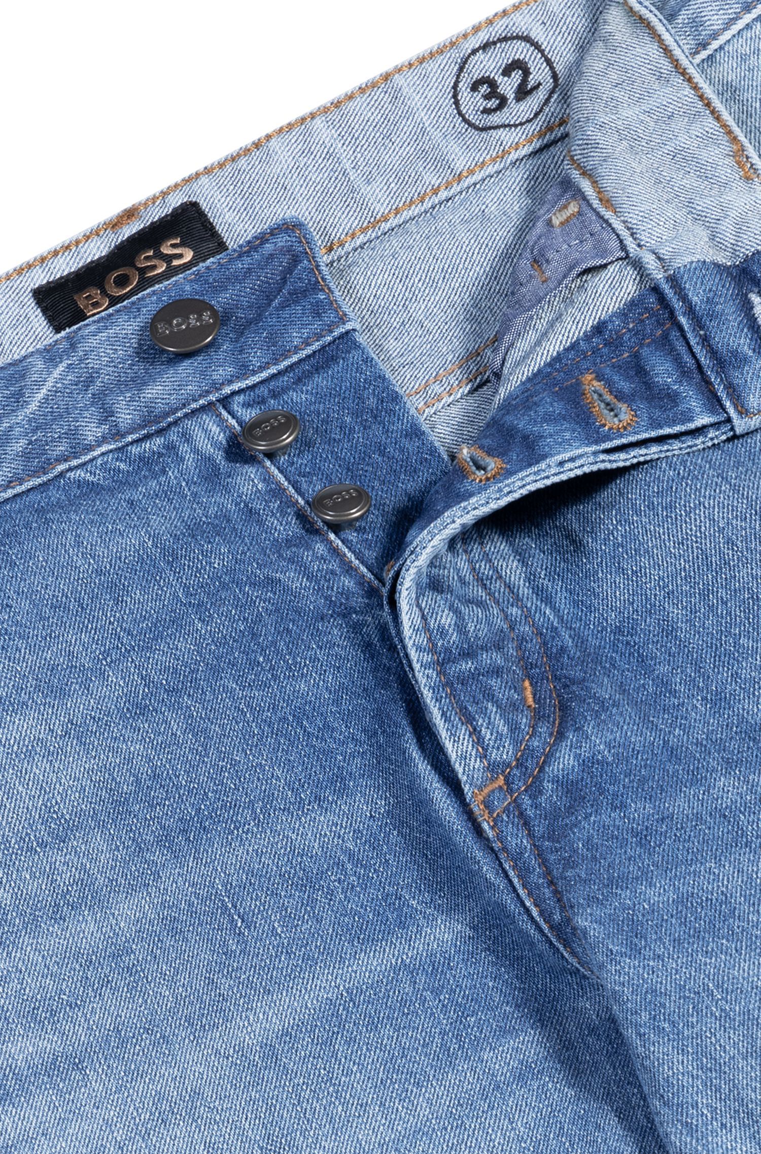 BOSS - Quần jeans dáng classic fit chất liệu denim