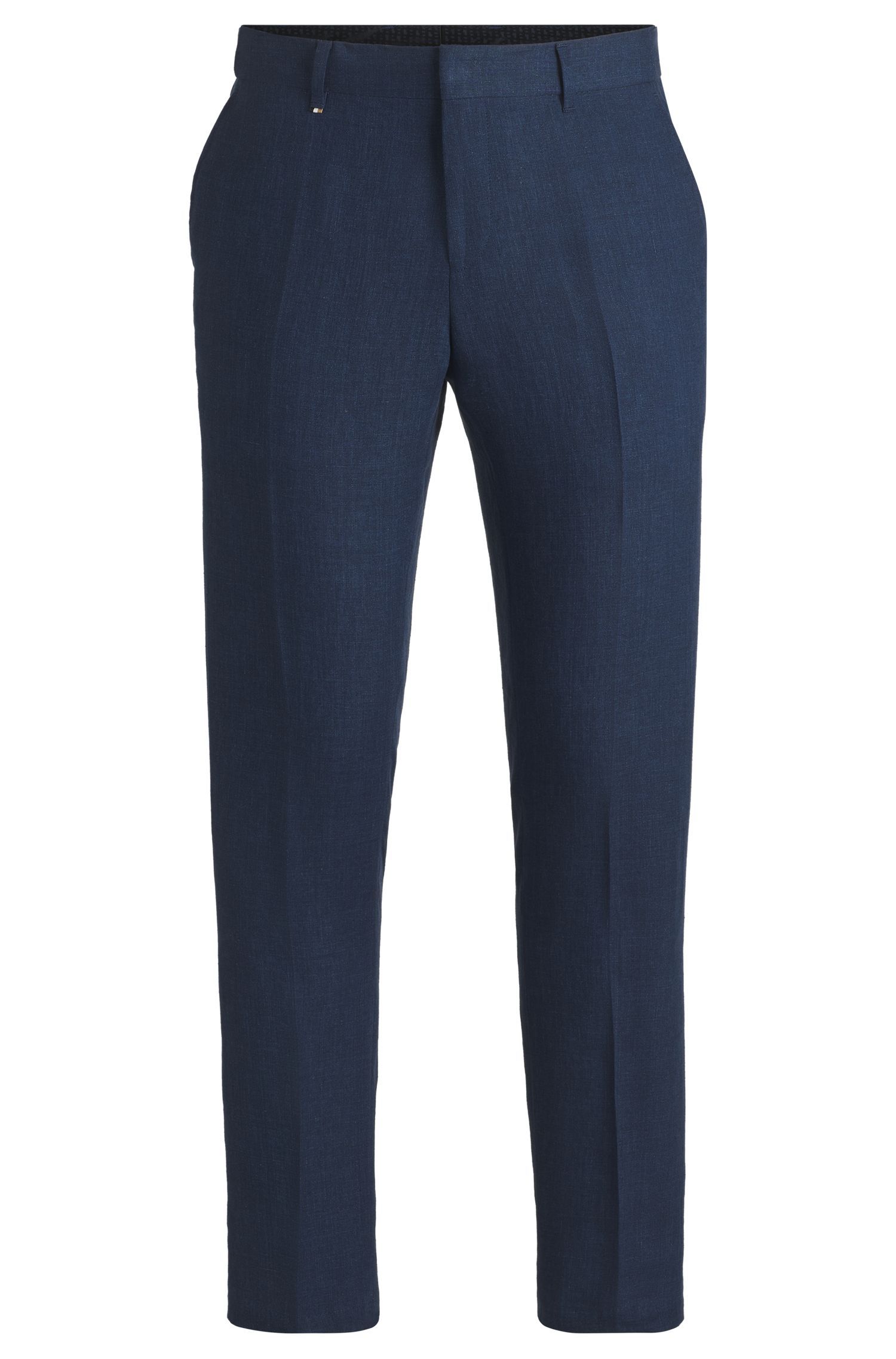 BOSS - Quần tây công sở chất liệu linen canvas