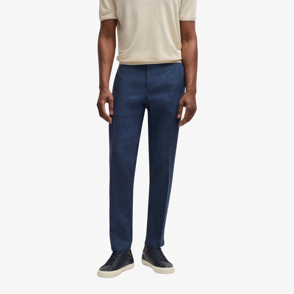 BOSS - Quần tây công sở chất liệu linen canvas
