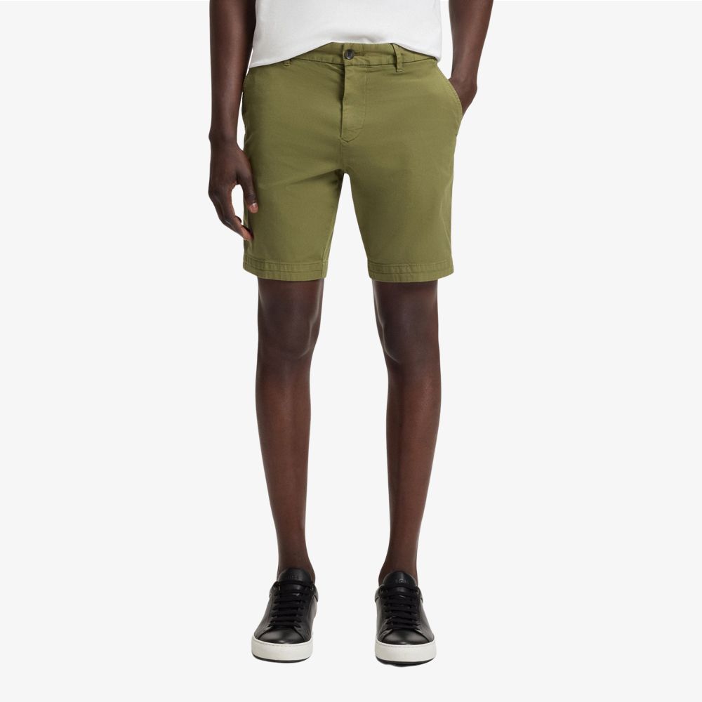 BOSS - Quần short dáng slim fit chất liệu cotton twill co giãn