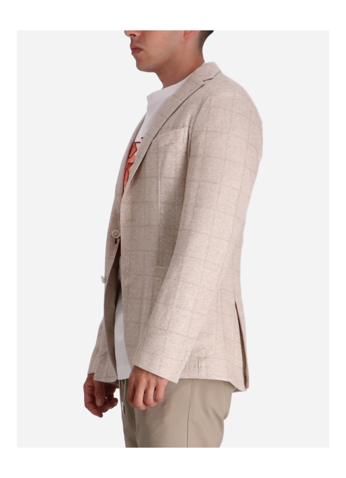 Áo blazer dáng slim fit vải co giãn kẻ caro