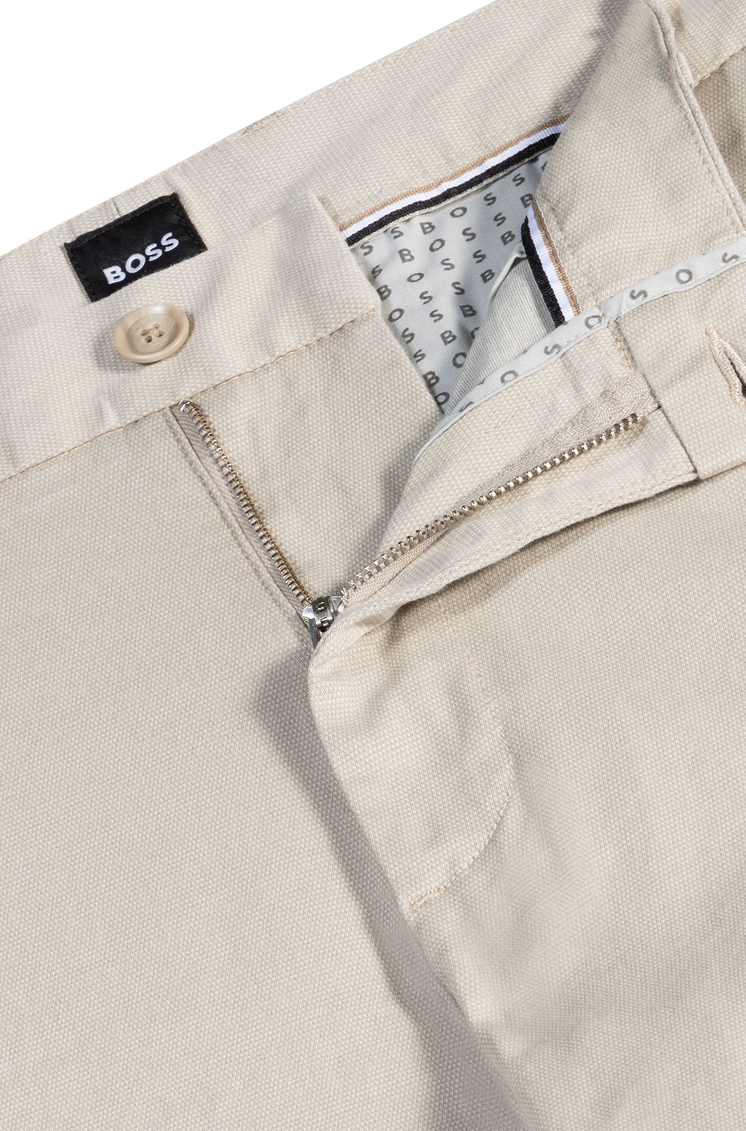 BOSS - Quần dáng regular fit chất liệu cotton co giãn in họa tiết