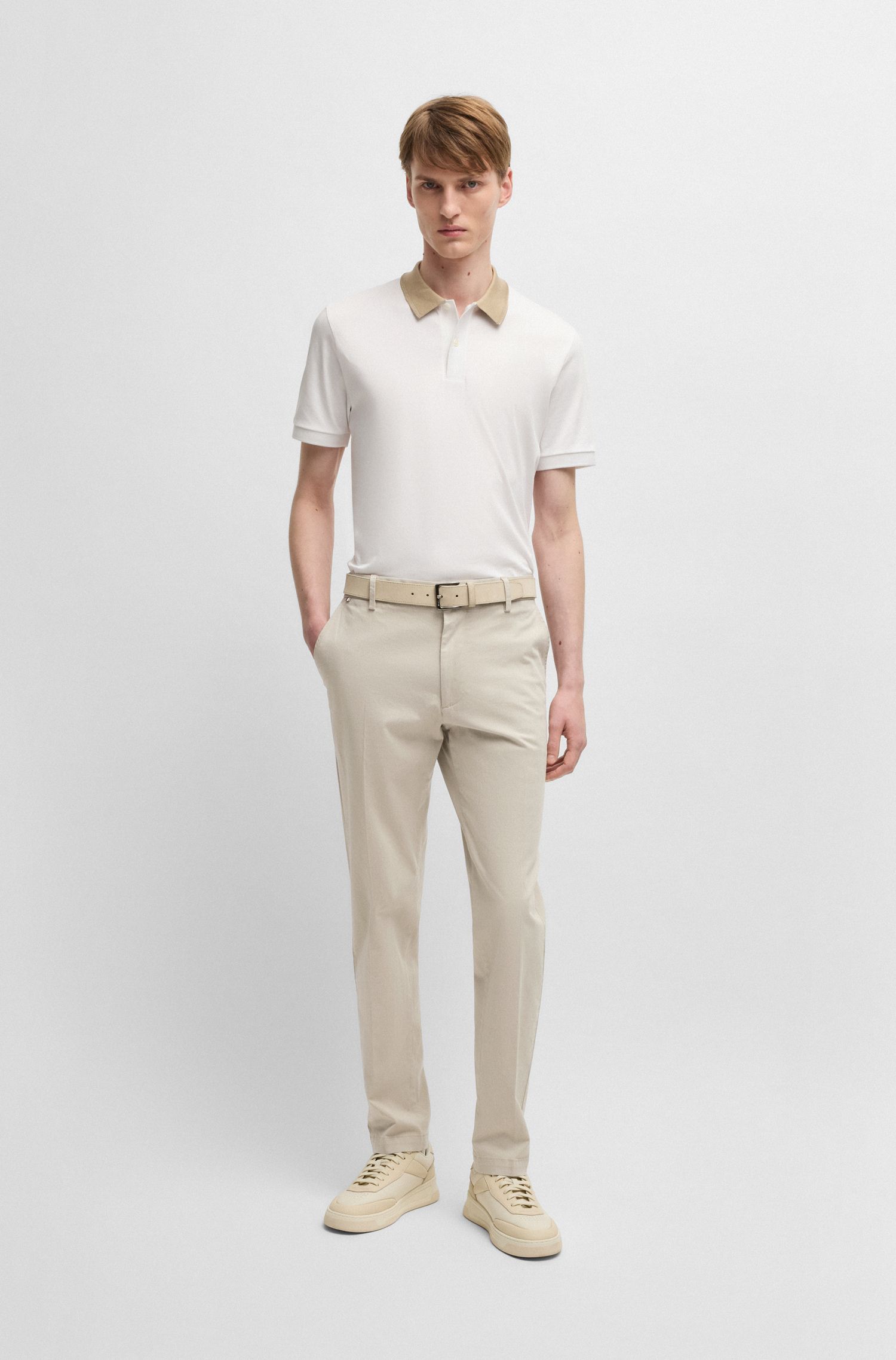 BOSS - Quần dáng regular fit chất liệu cotton co giãn in họa tiết
