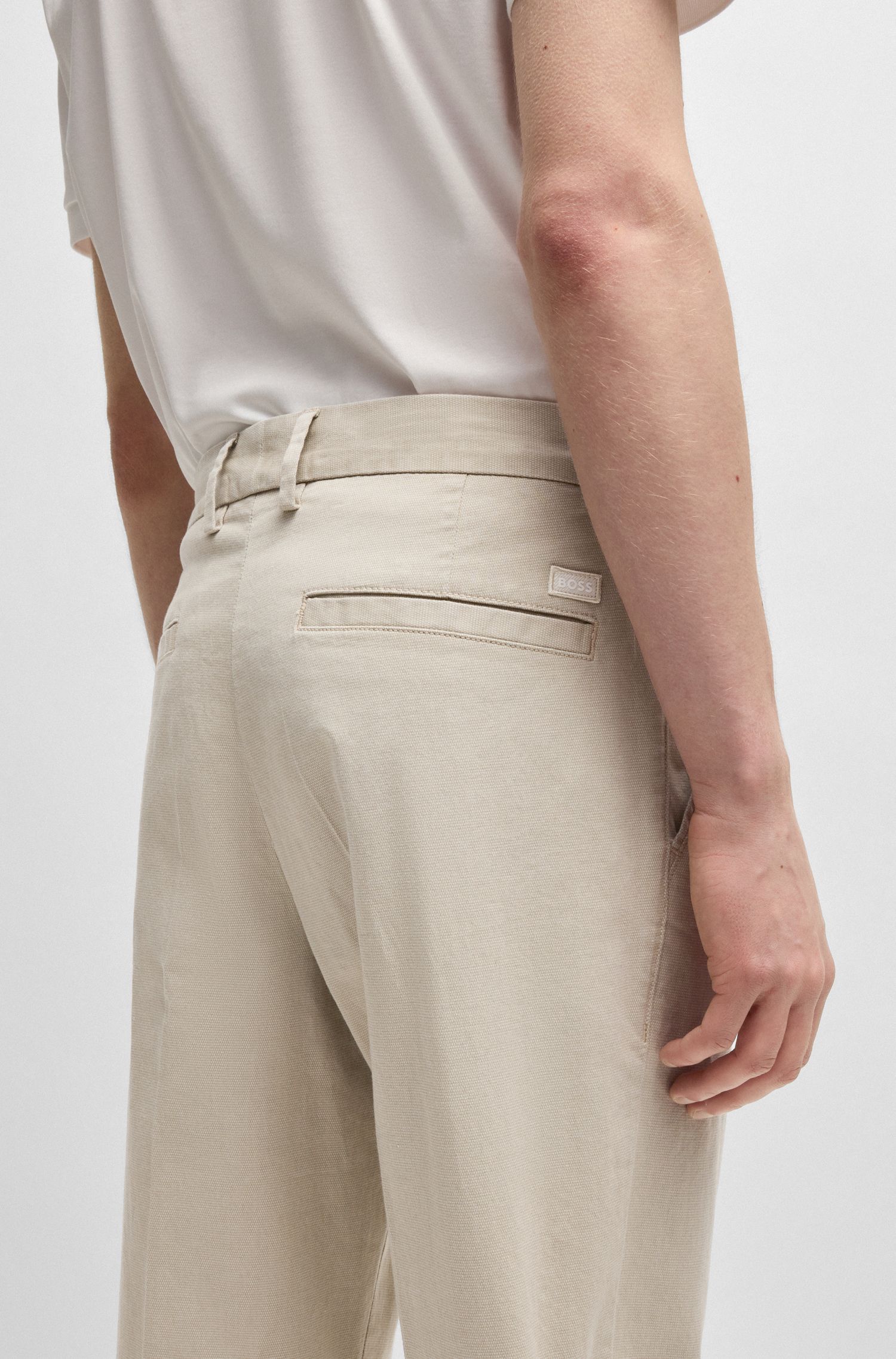 BOSS - Quần dáng regular fit chất liệu cotton co giãn in họa tiết