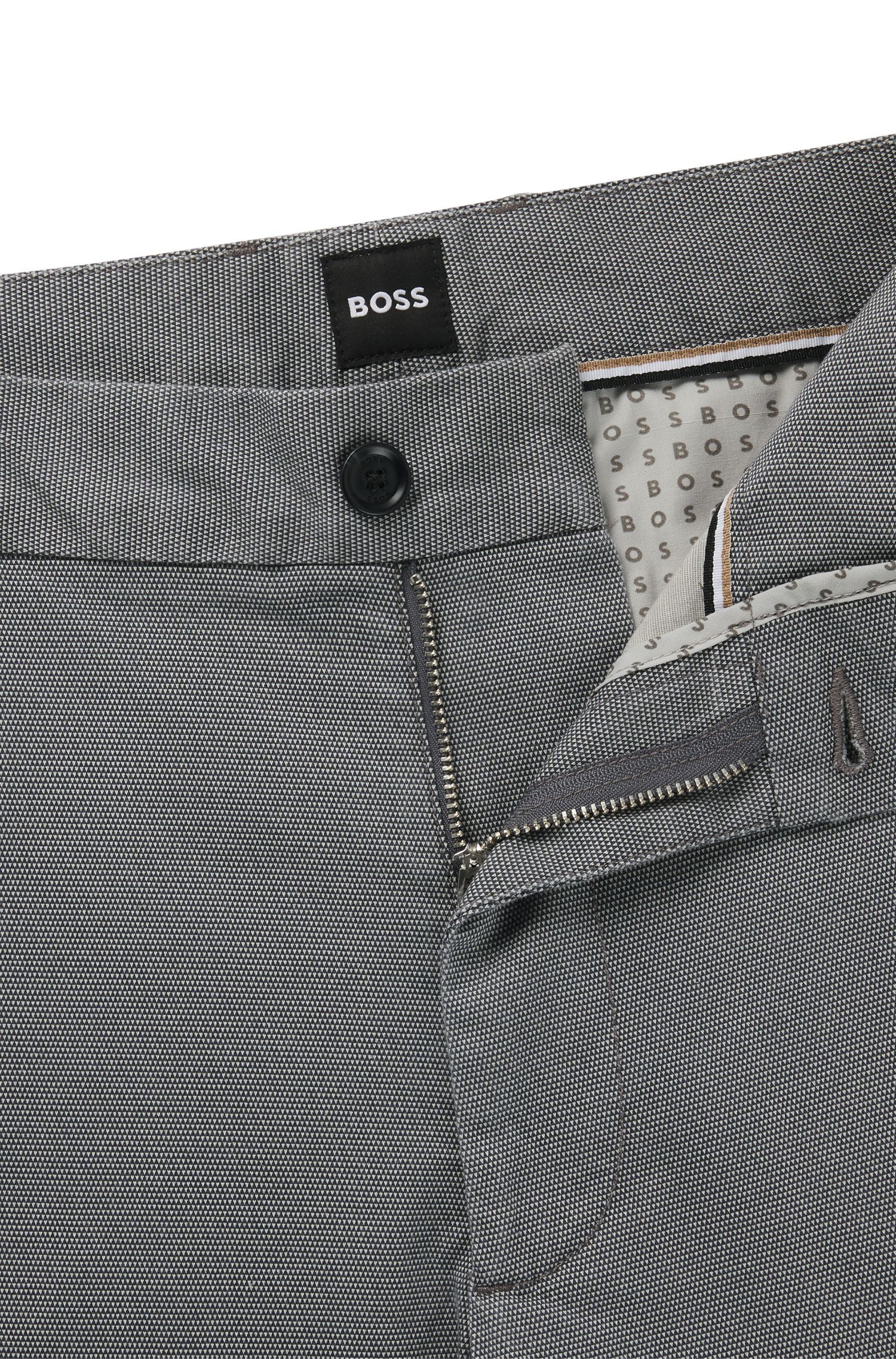 BOSS - Quần dáng regular fit chất liệu cotton co giãn in họa tiết