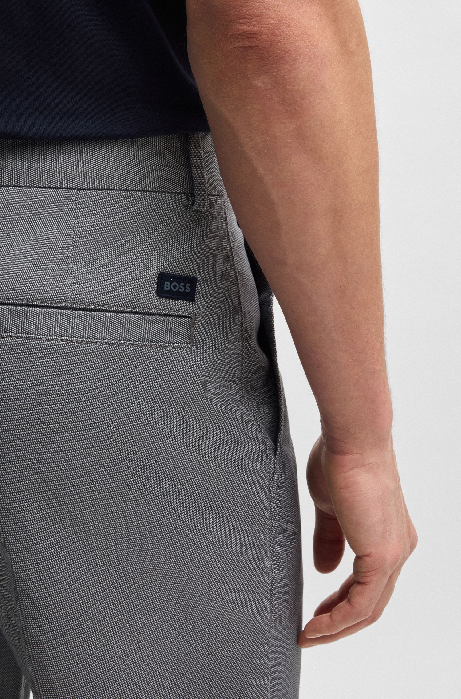 BOSS - Quần dáng regular fit chất liệu cotton co giãn in họa tiết