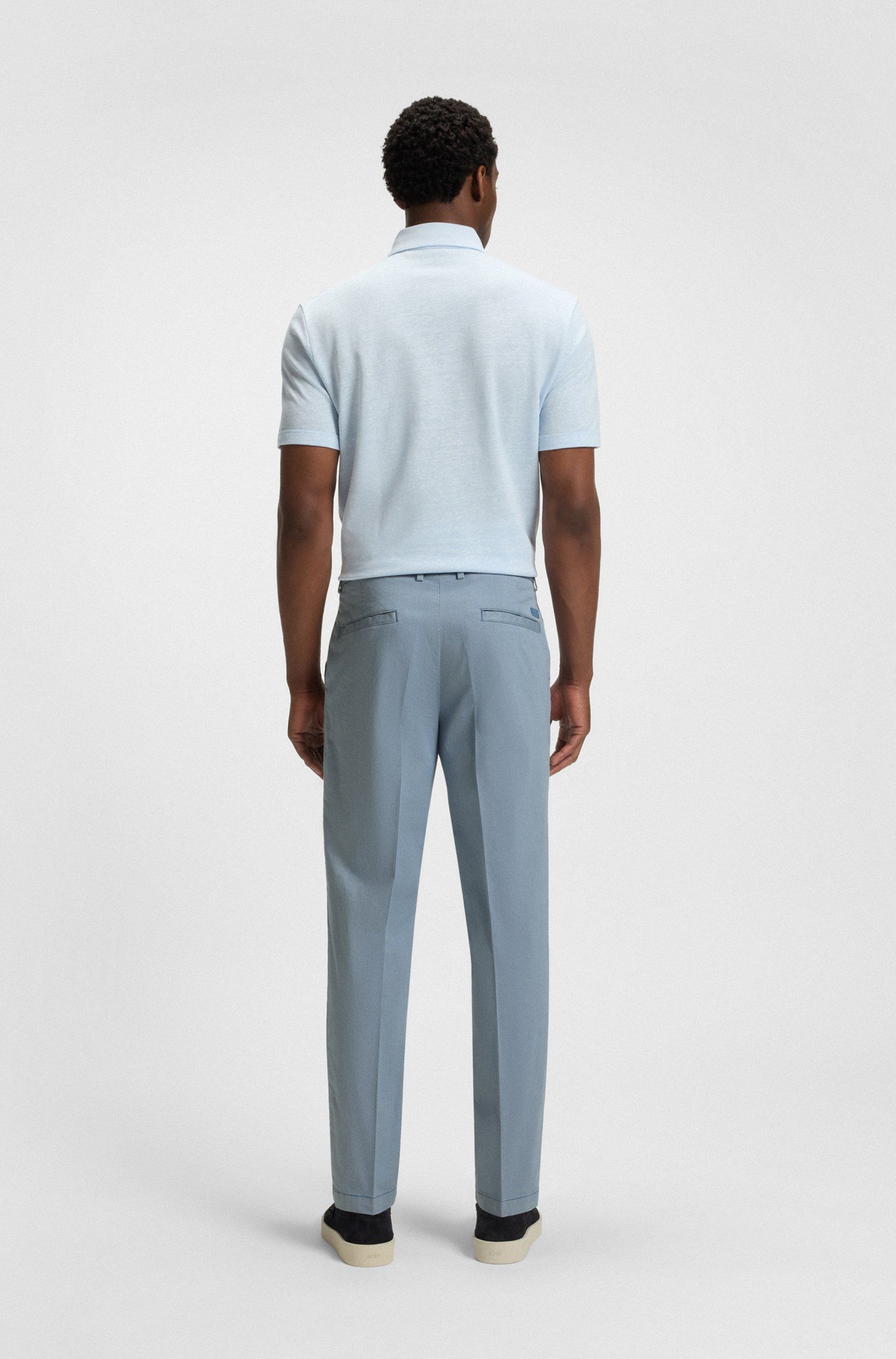 Quần dáng regular fit chất liệu cotton co giãn in họa tiết