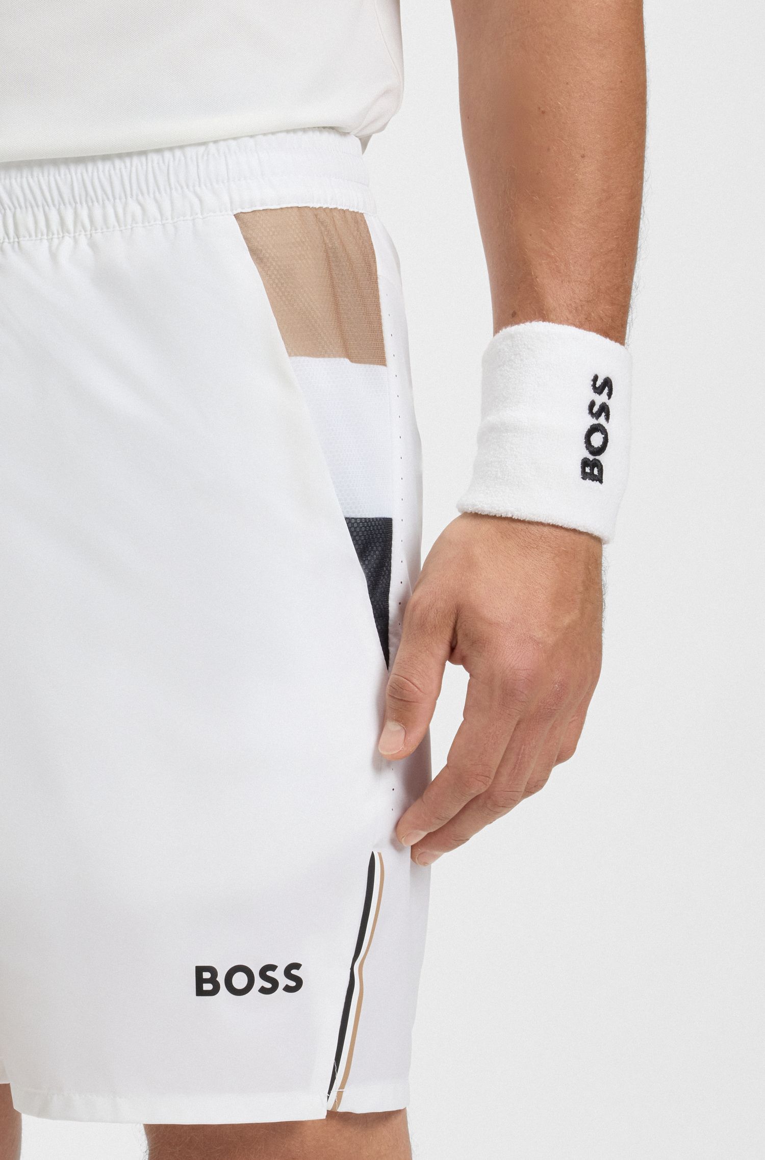 BOSS - Quần short tennis vải co giãn kiểm soát độ ẩm