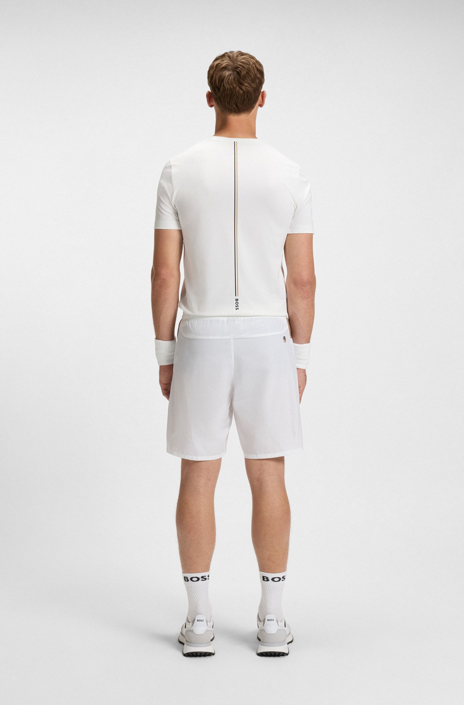 BOSS - Quần short tennis vải co giãn kiểm soát độ ẩm