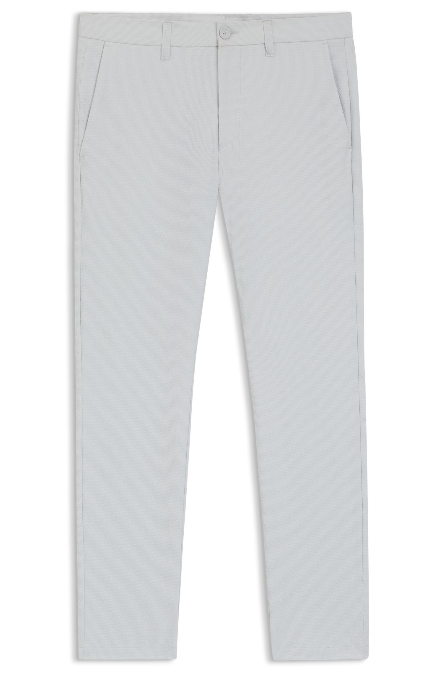 BOSS - Quần chinos dáng slim fit vải seersucker co giãn