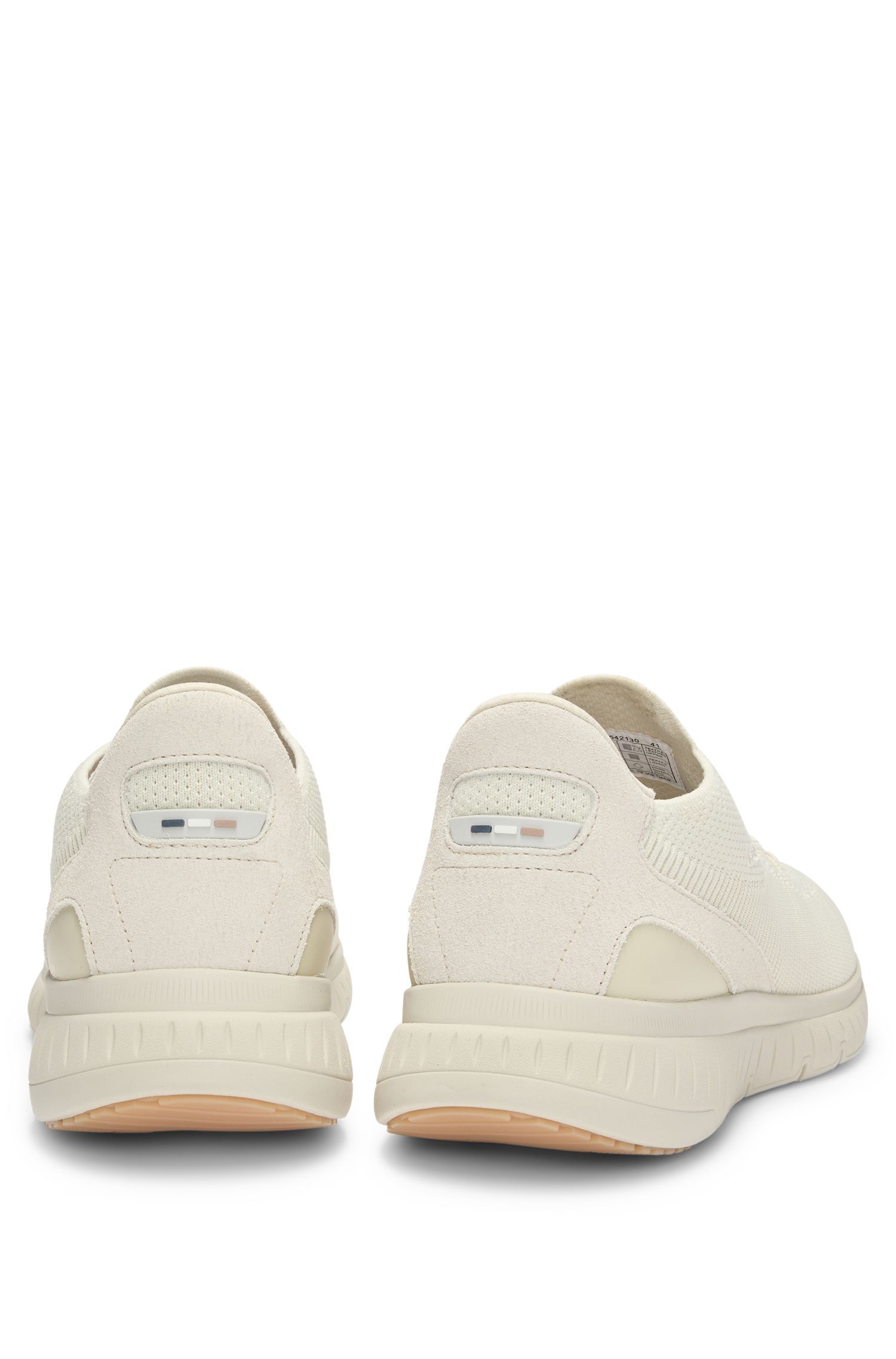 BOSS - Giày sneakers với phần thân lưới và da lộn