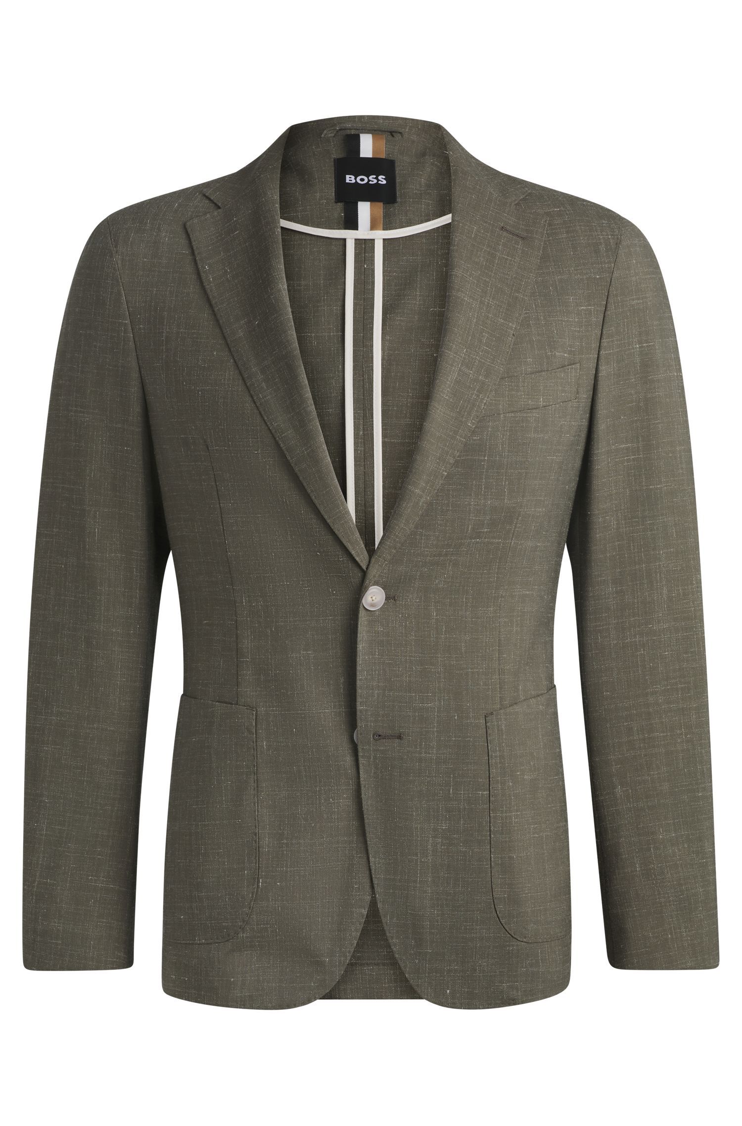 BOSS - Áo vest dáng ôm slim fit chất liệu len pha